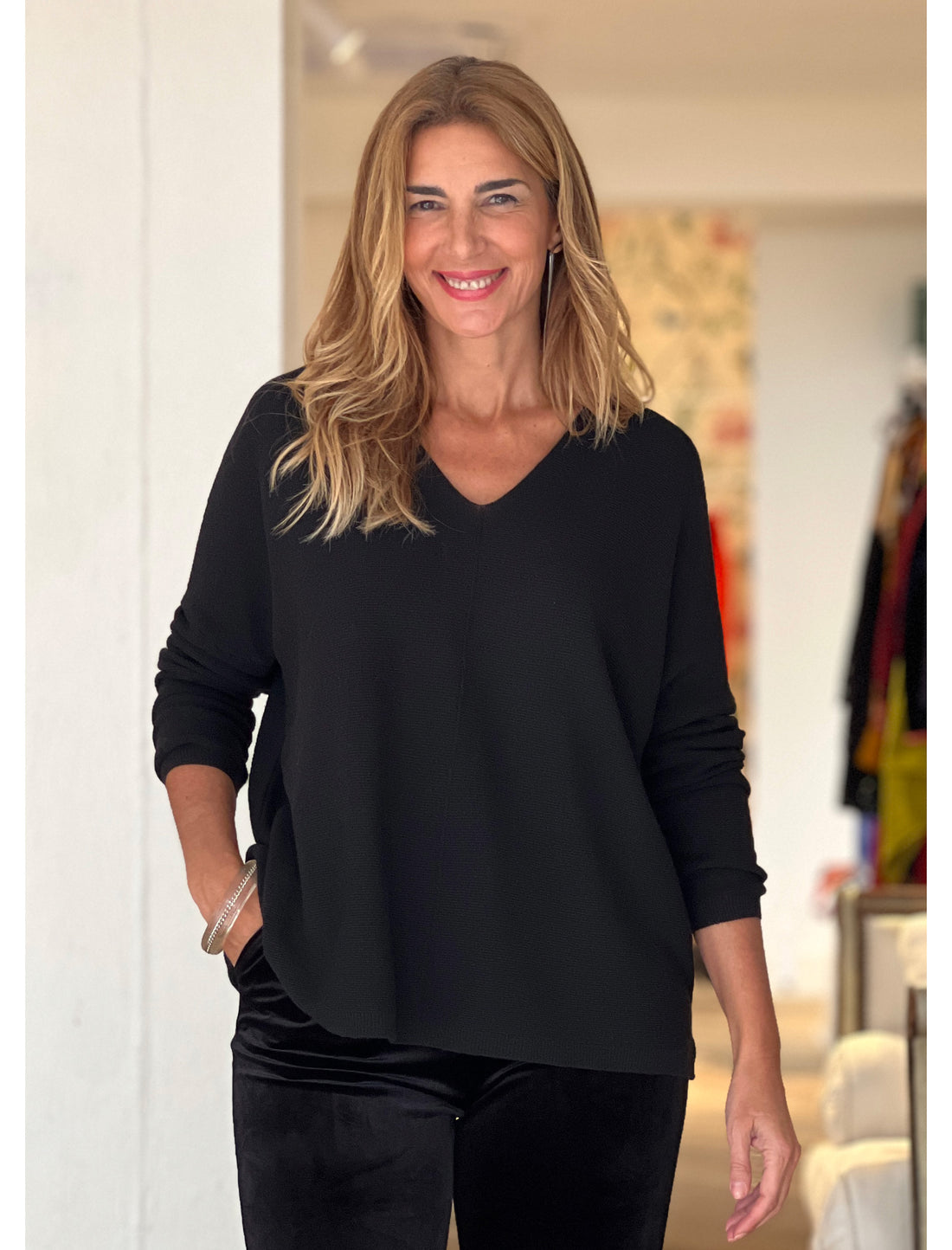 Jersey de viscosa ideal negro