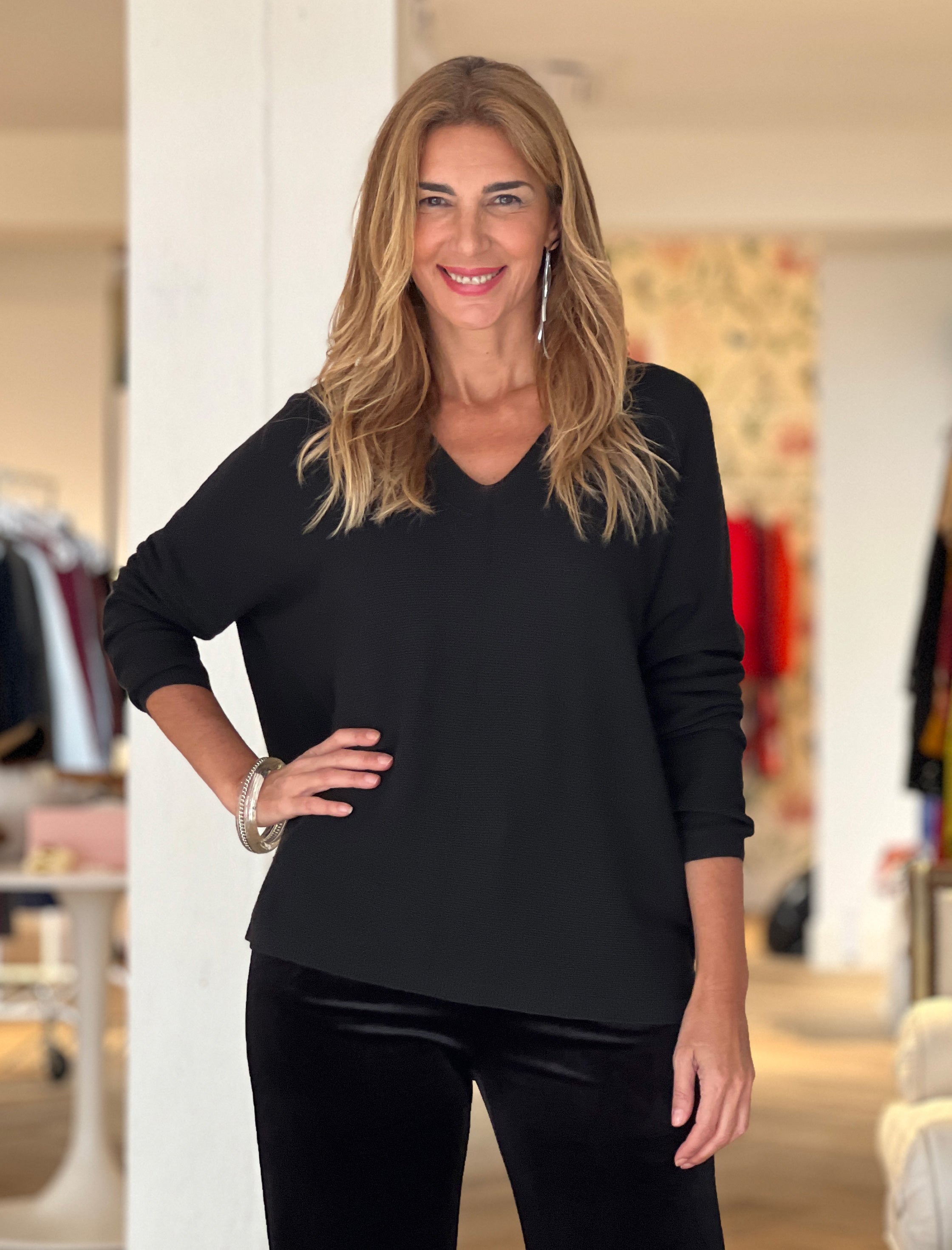 Jersey de viscosa ideal negro