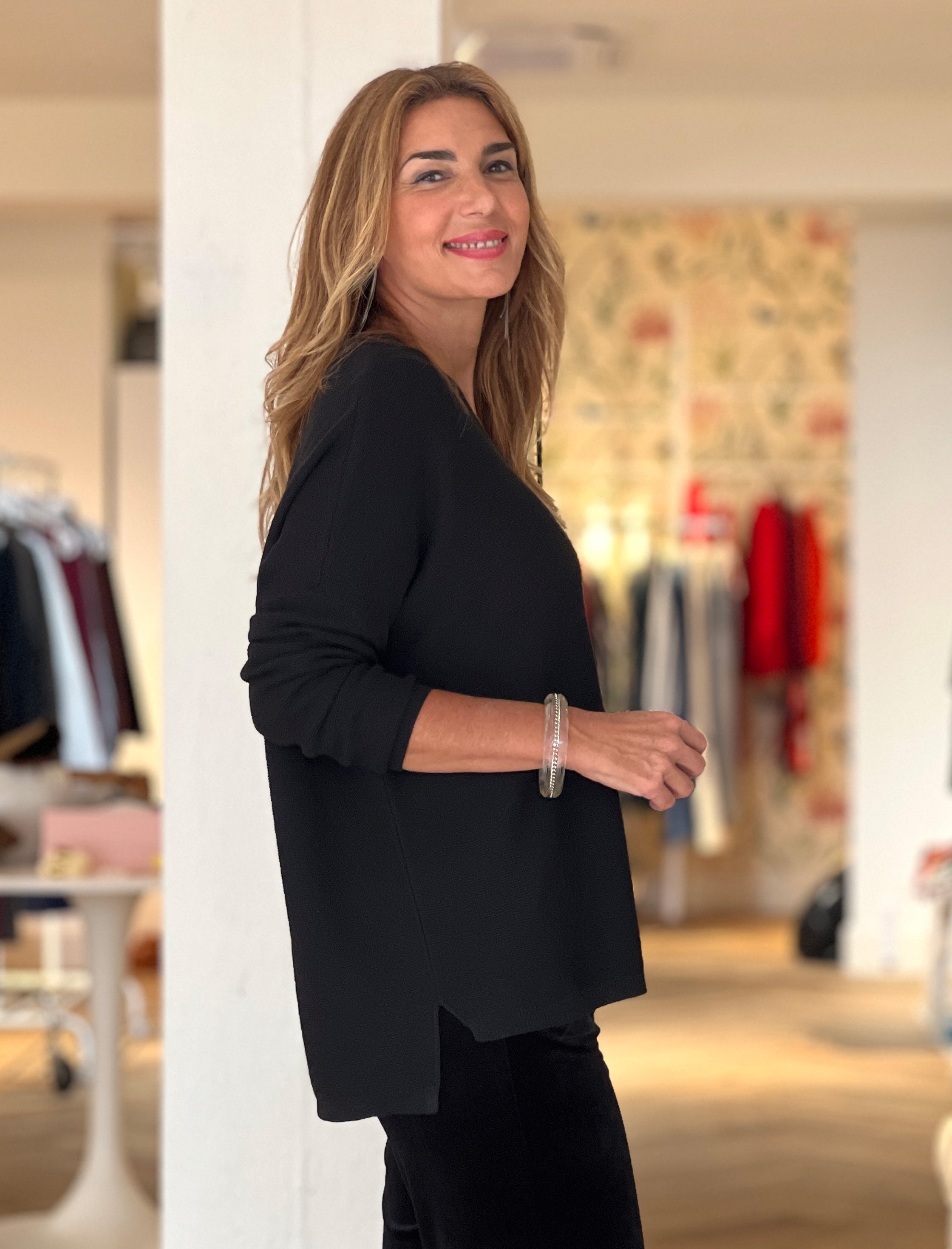 Jersey de viscosa ideal negro