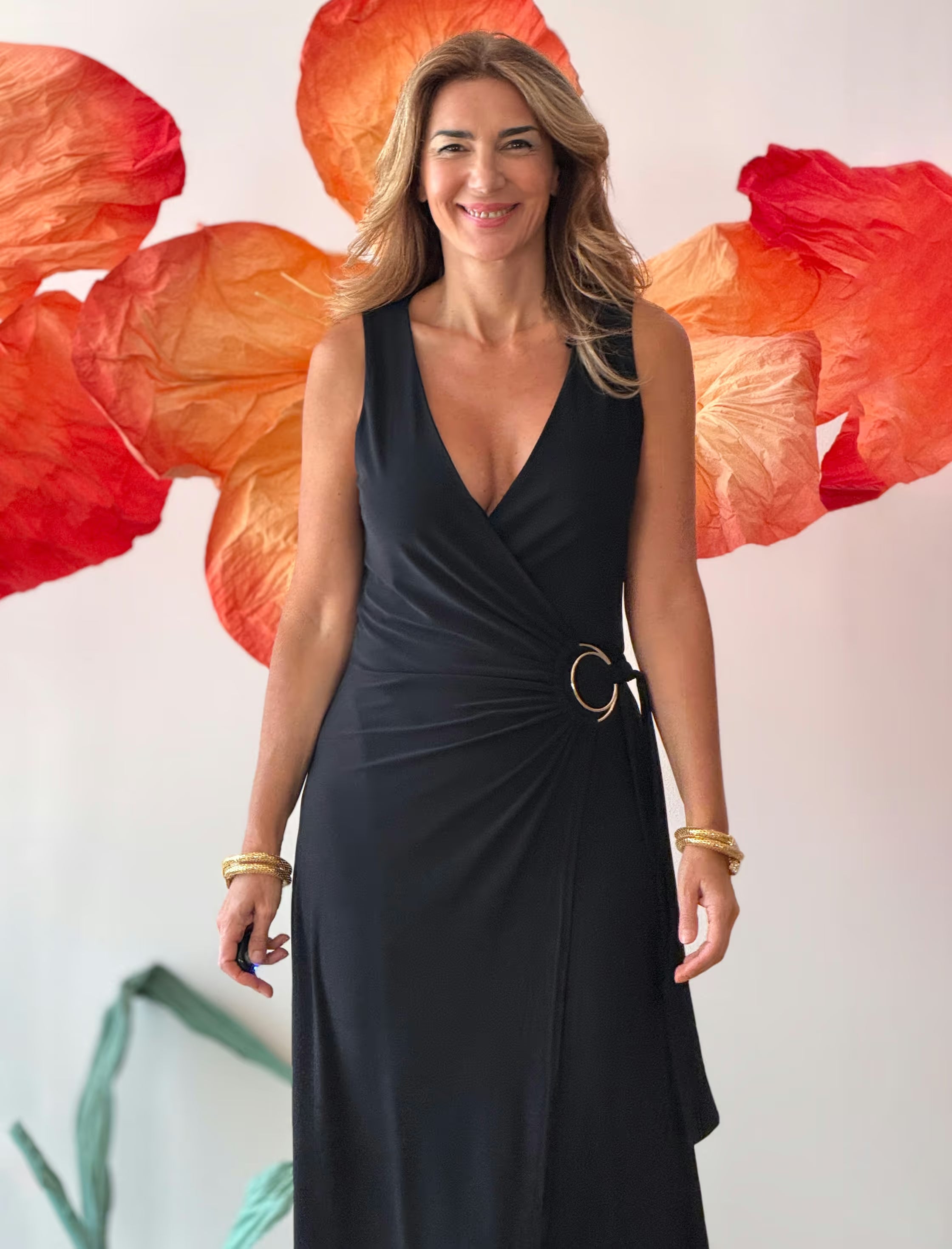 Vestido negro cruzado Aro chic