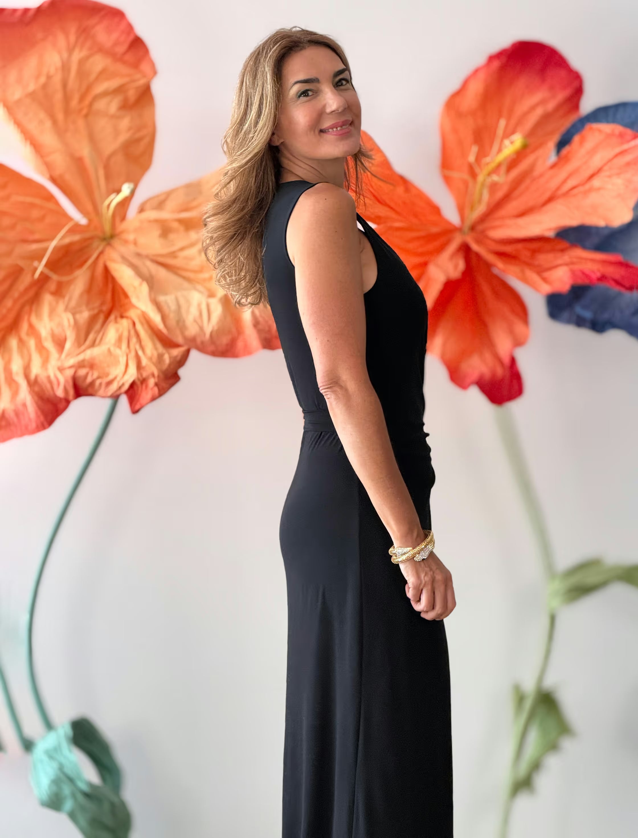 Vestido negro cruzado Aro chic