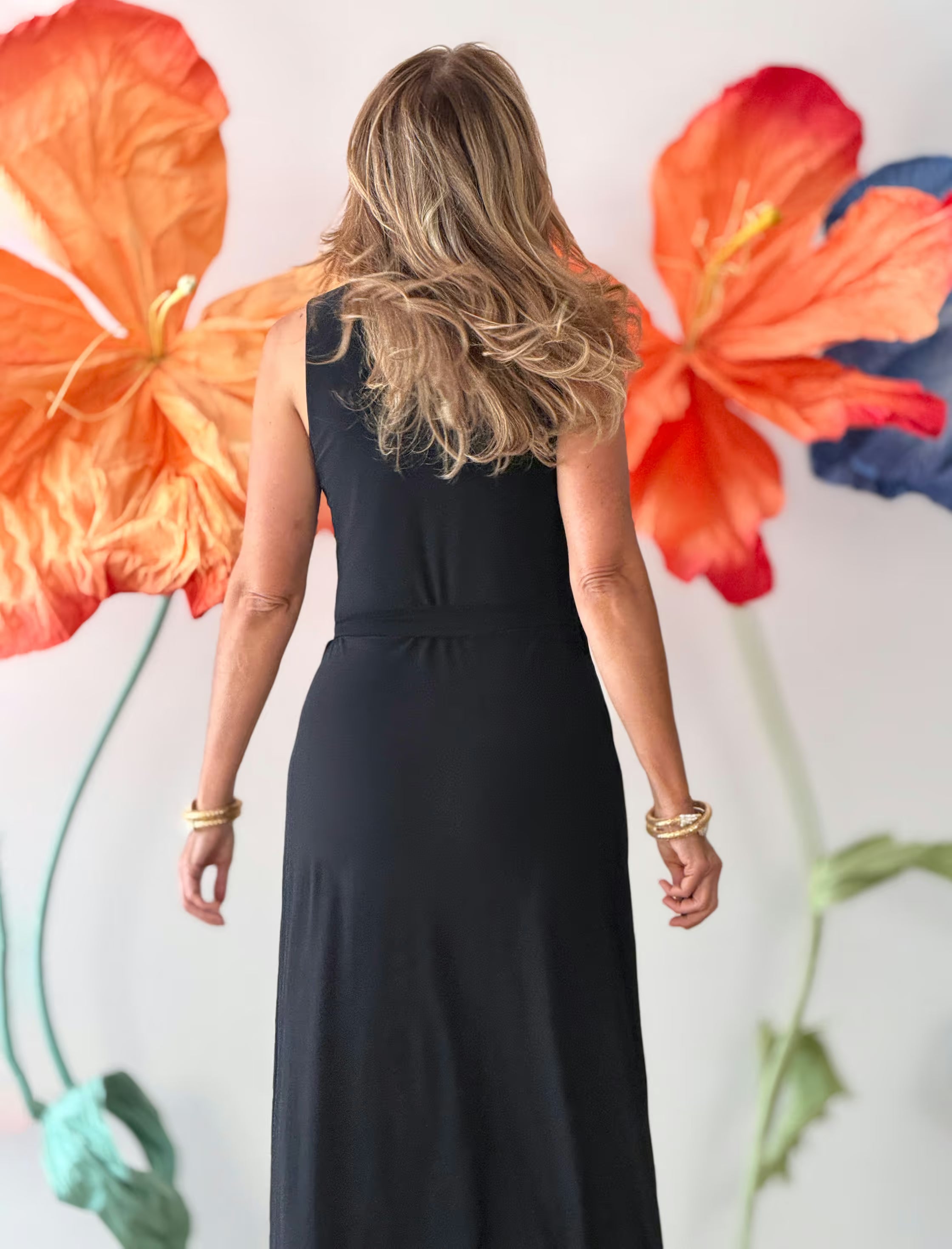 Vestido negro cruzado Aro chic