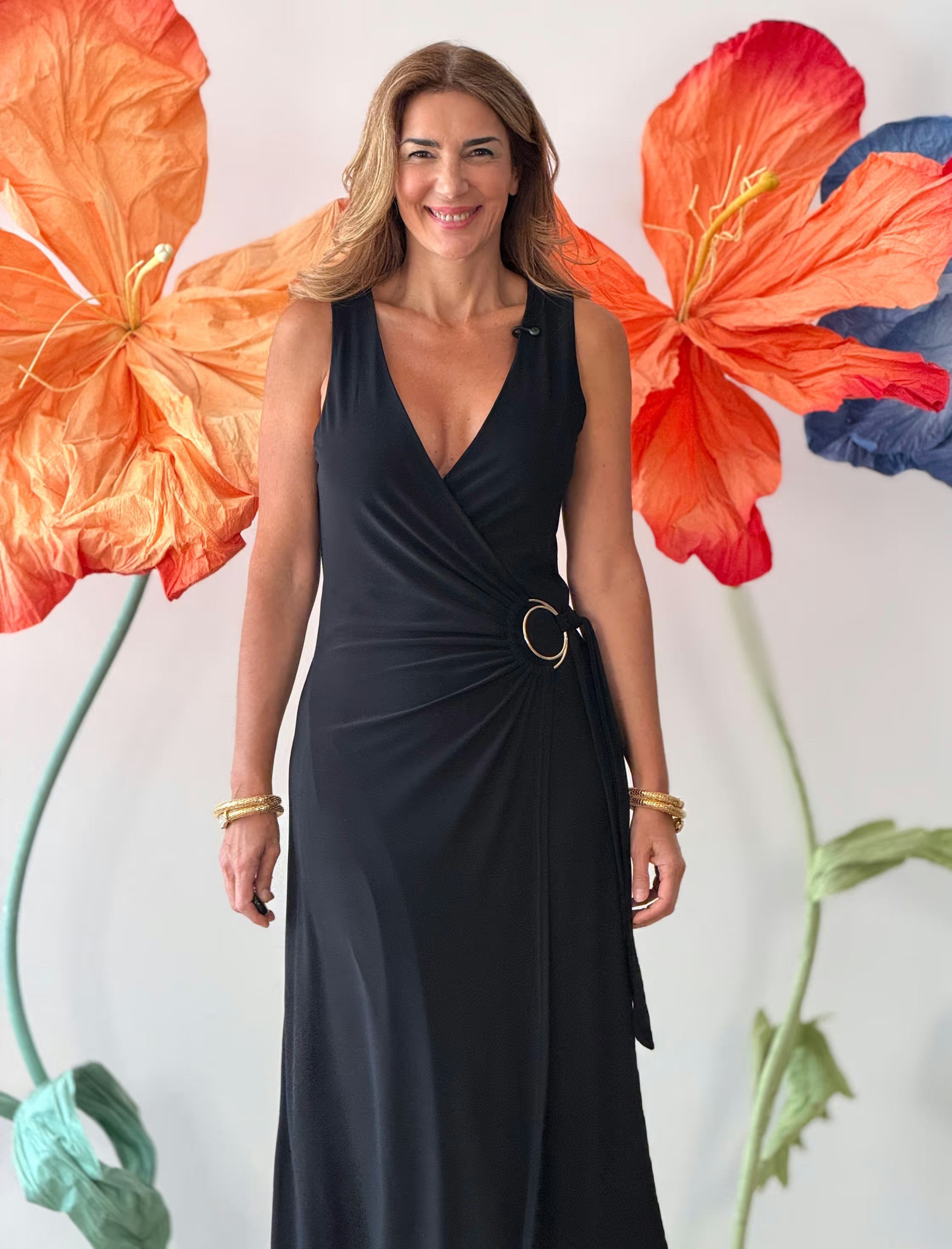 Vestido negro cruzado Aro chic