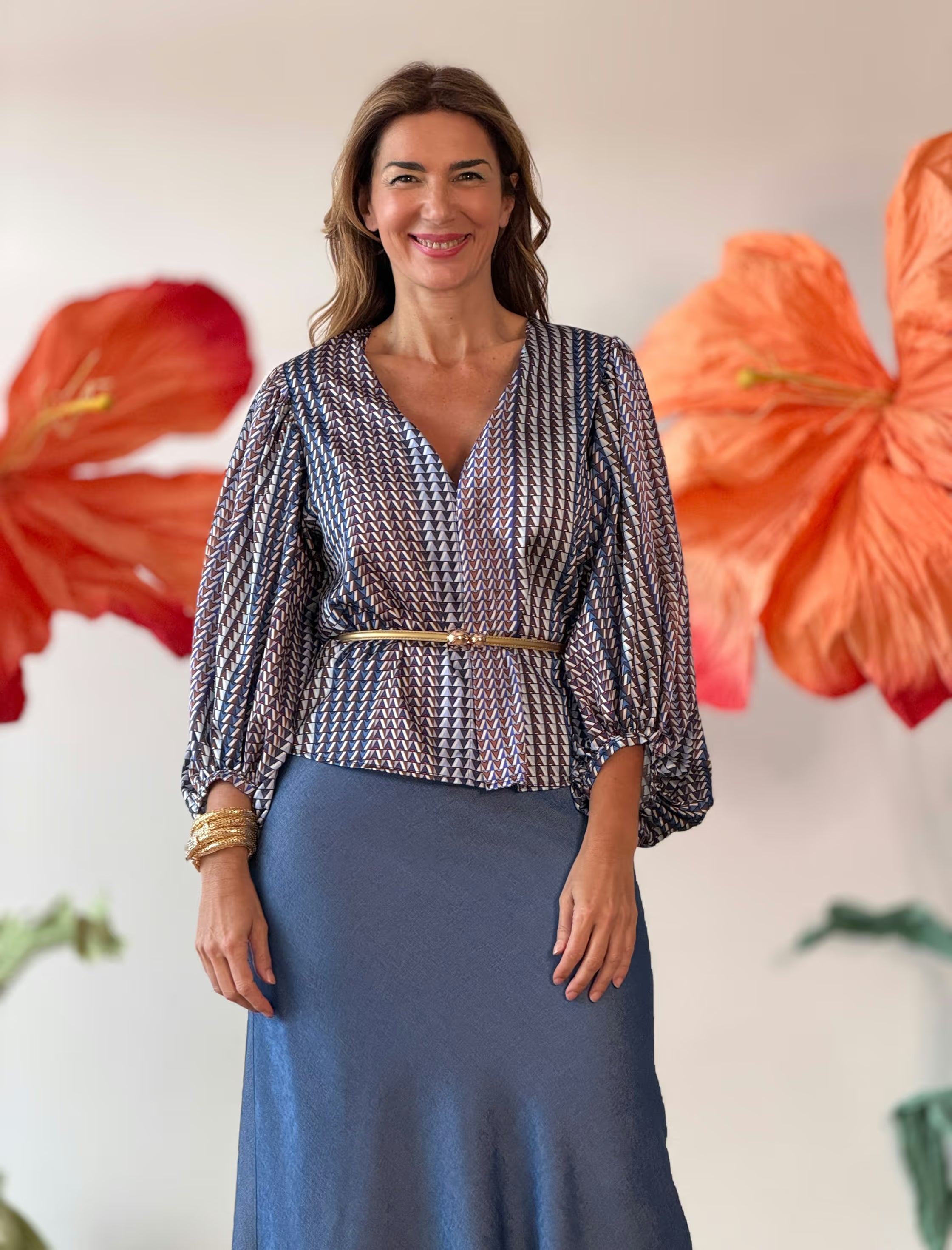 Camisa mangas espectaculares geometric