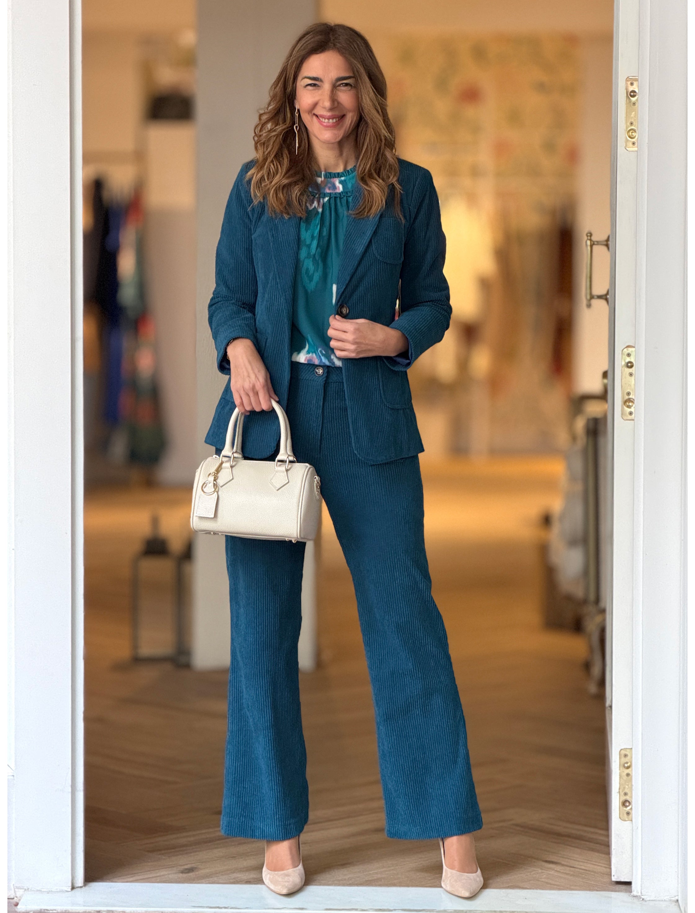 Blusa Ikat turquesa ideal