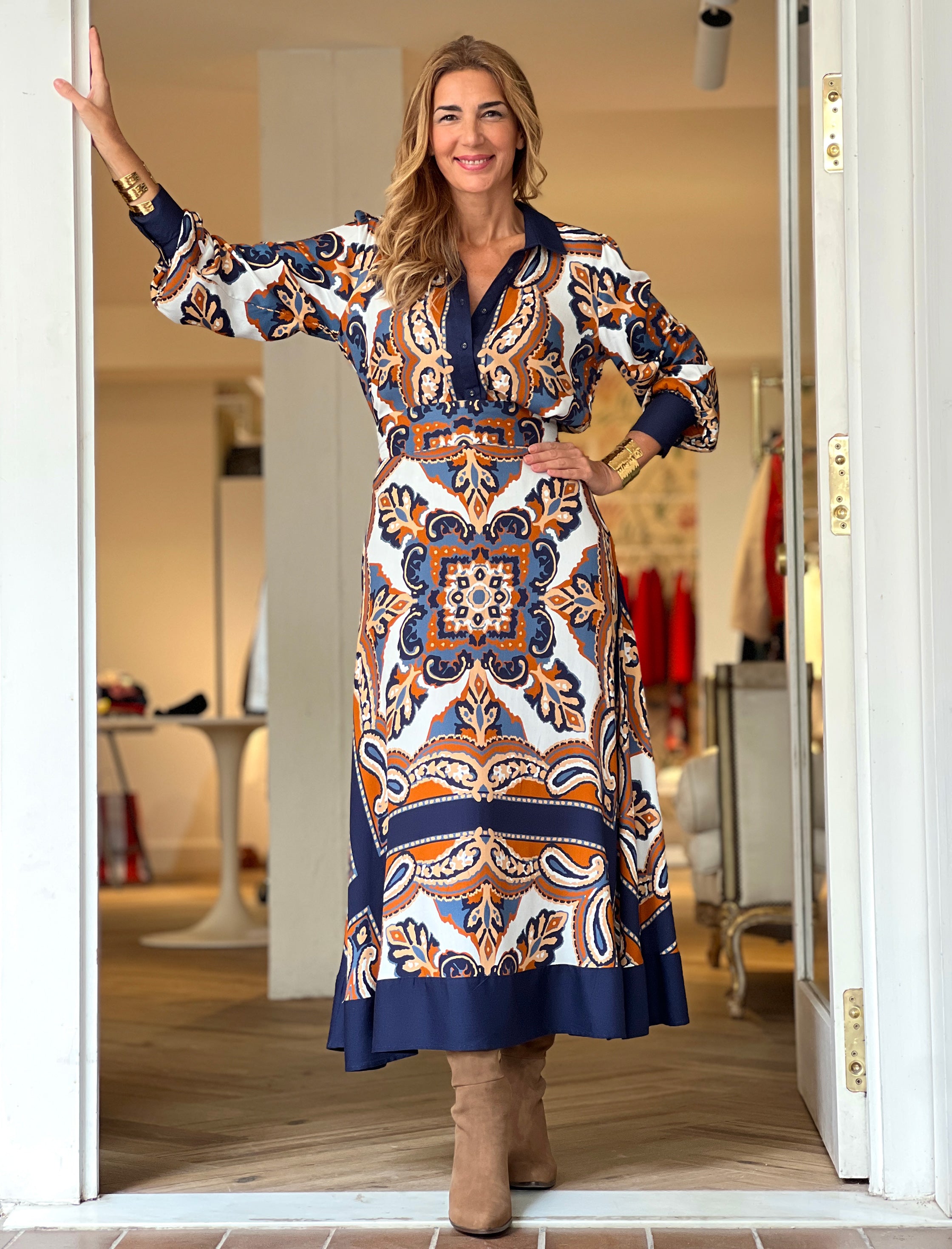 Total look de camisa y falda de viscosa Atalanta Carolina