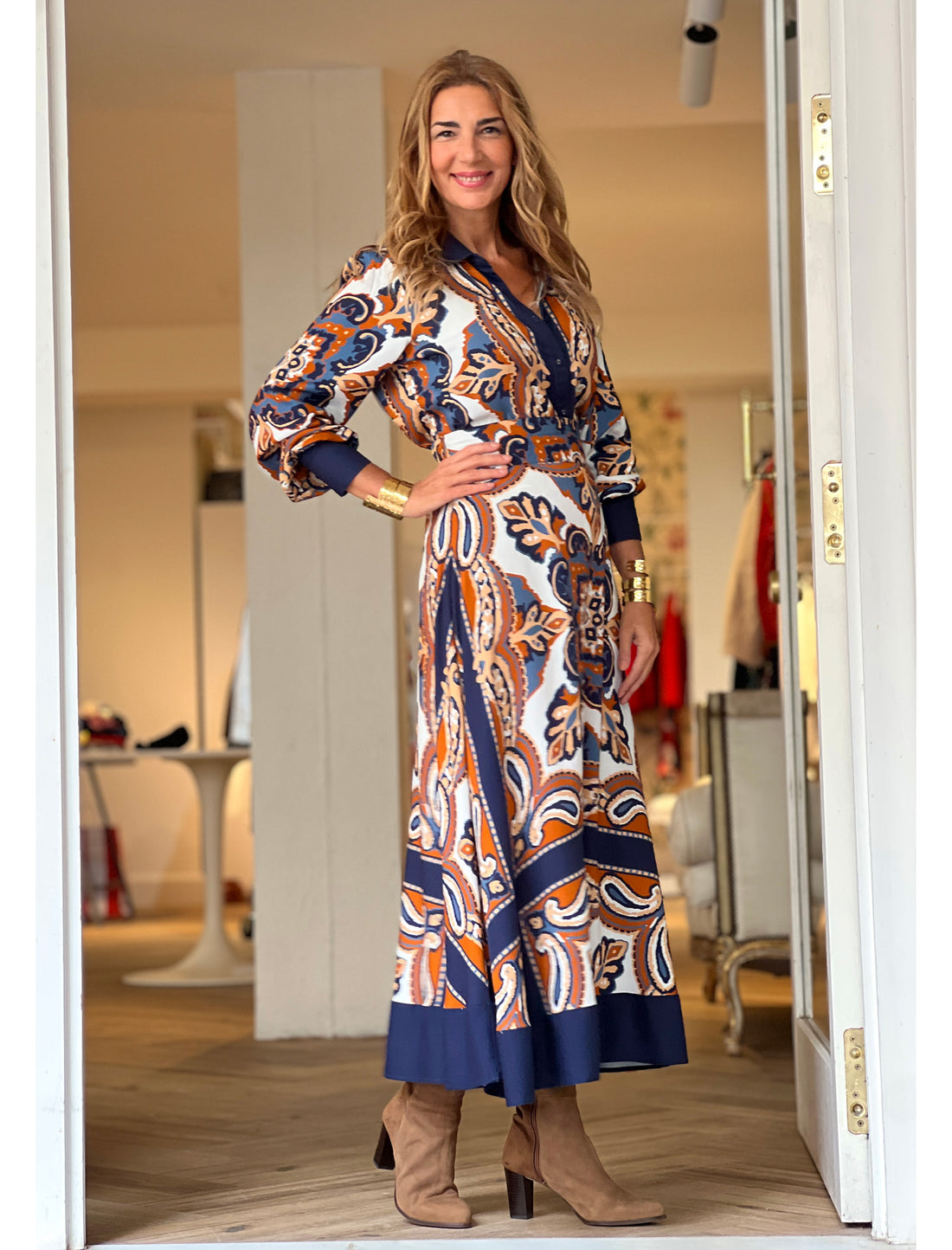 Total look de camisa y falda de viscosa Atalanta Carolina