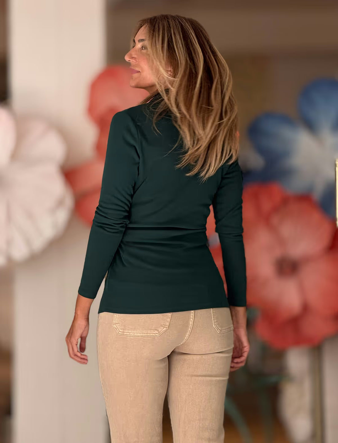 Cuerpo cruzado verde elástico