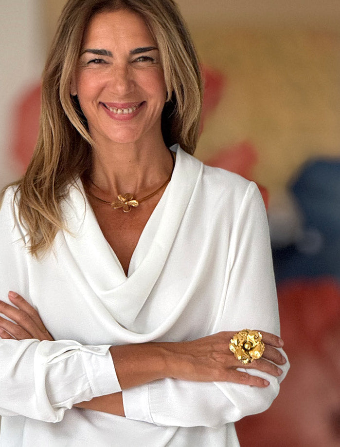 Anillo flor oro