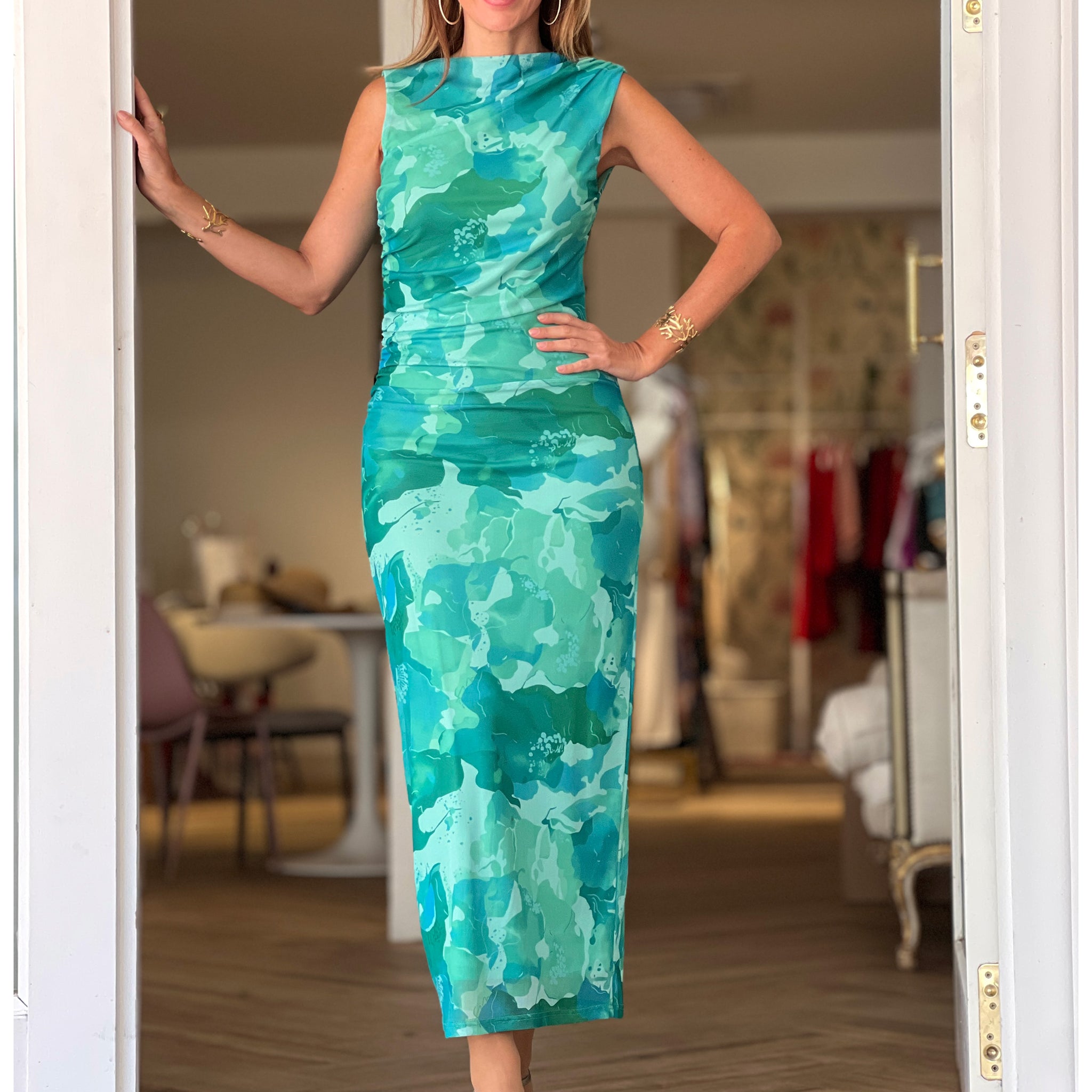 Vestido midi Drapes
