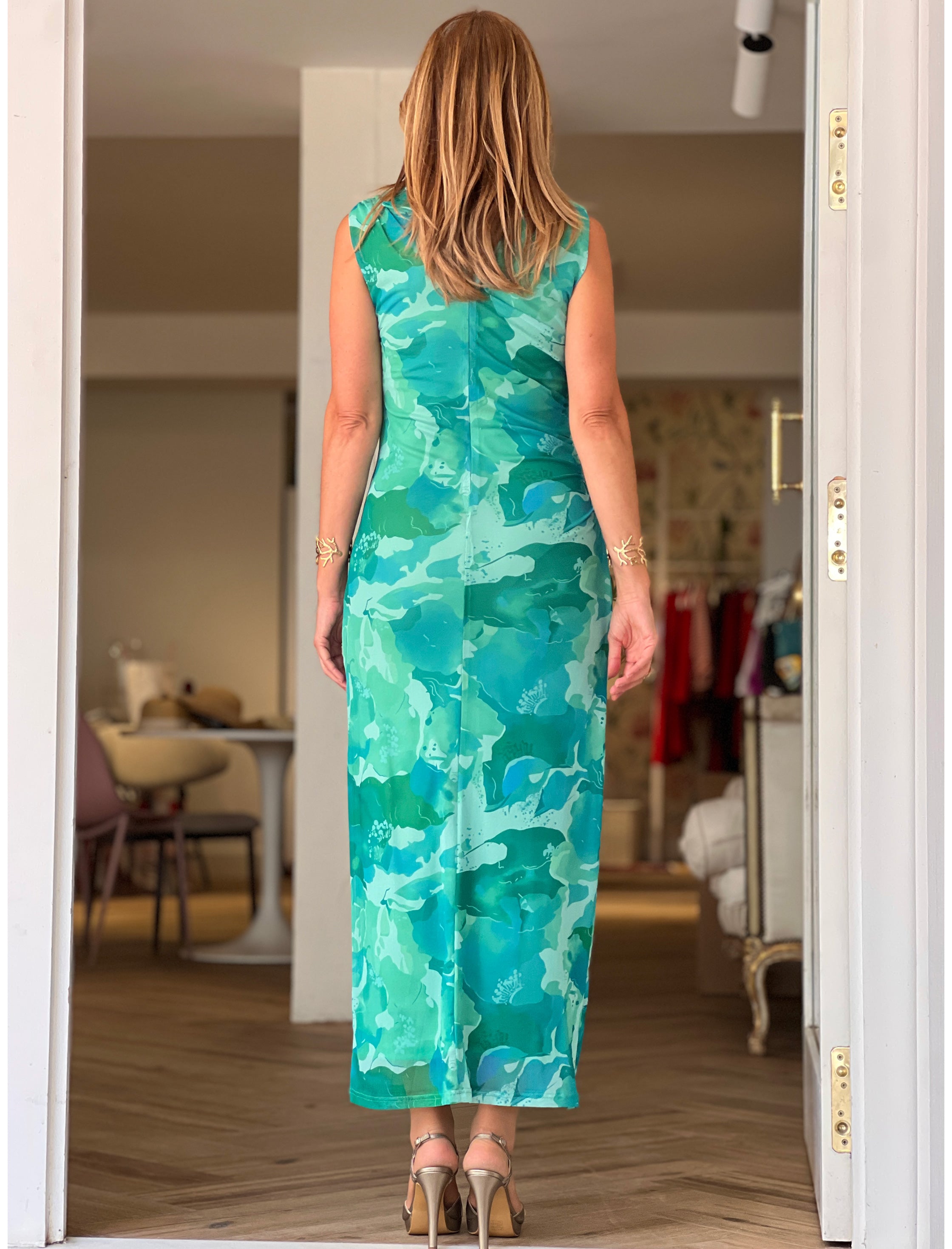 Vestido midi Drapes