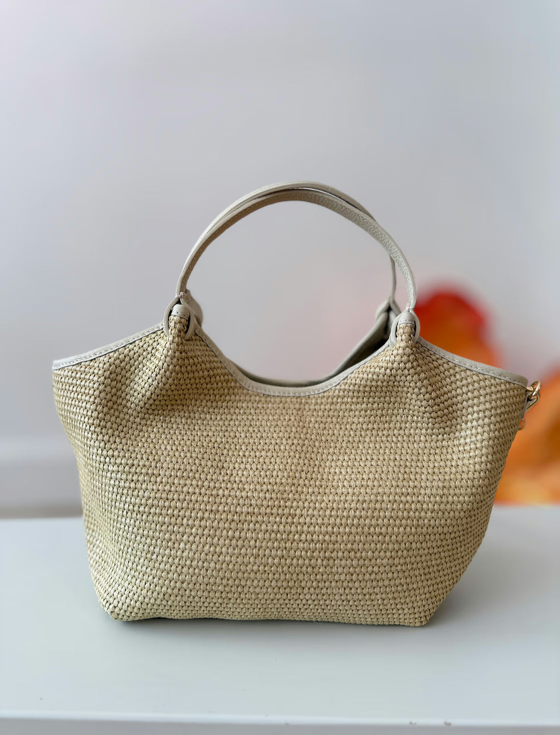 Bolso ideal Nuria rafia natural beige