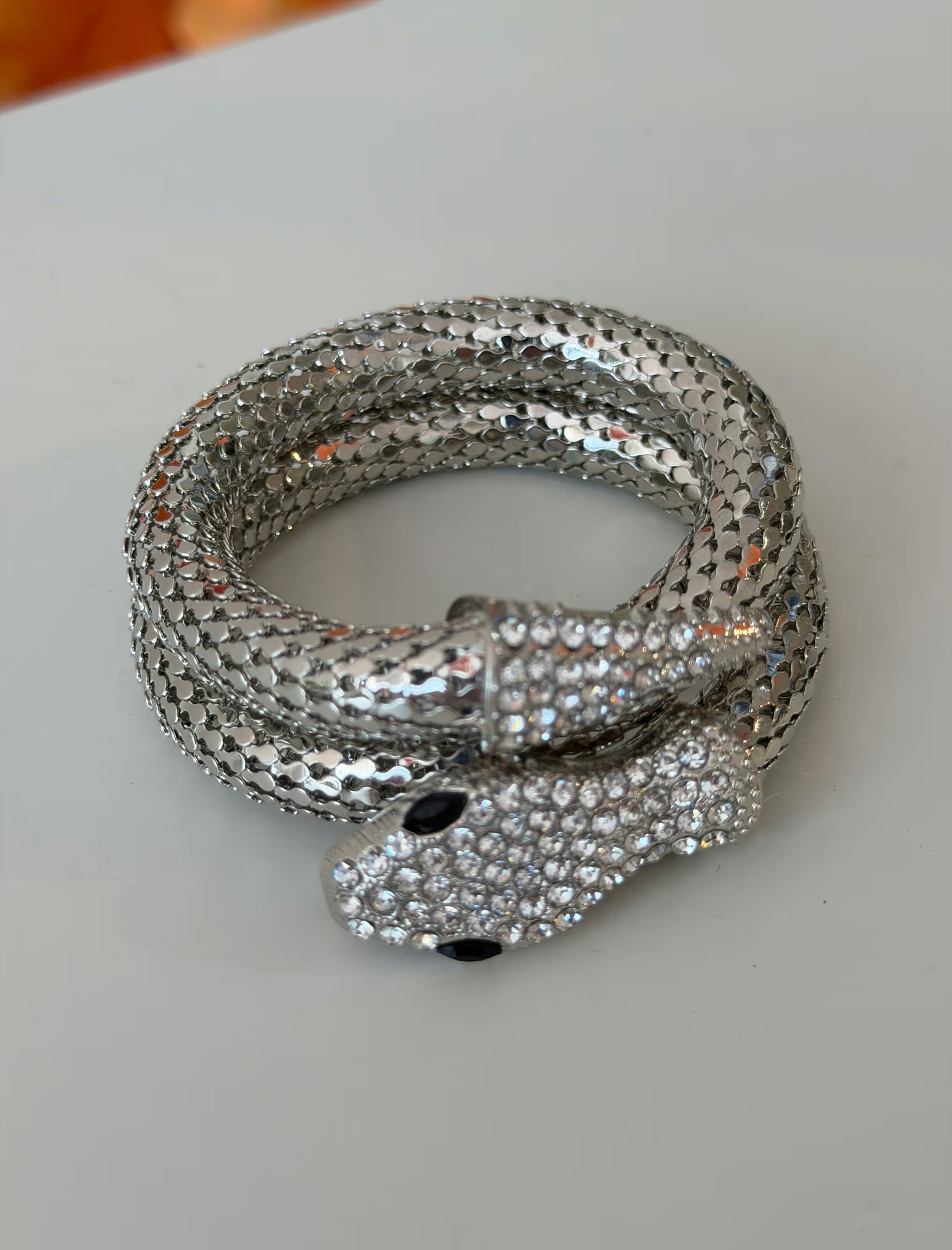 Brazalete serpiente chic plateado