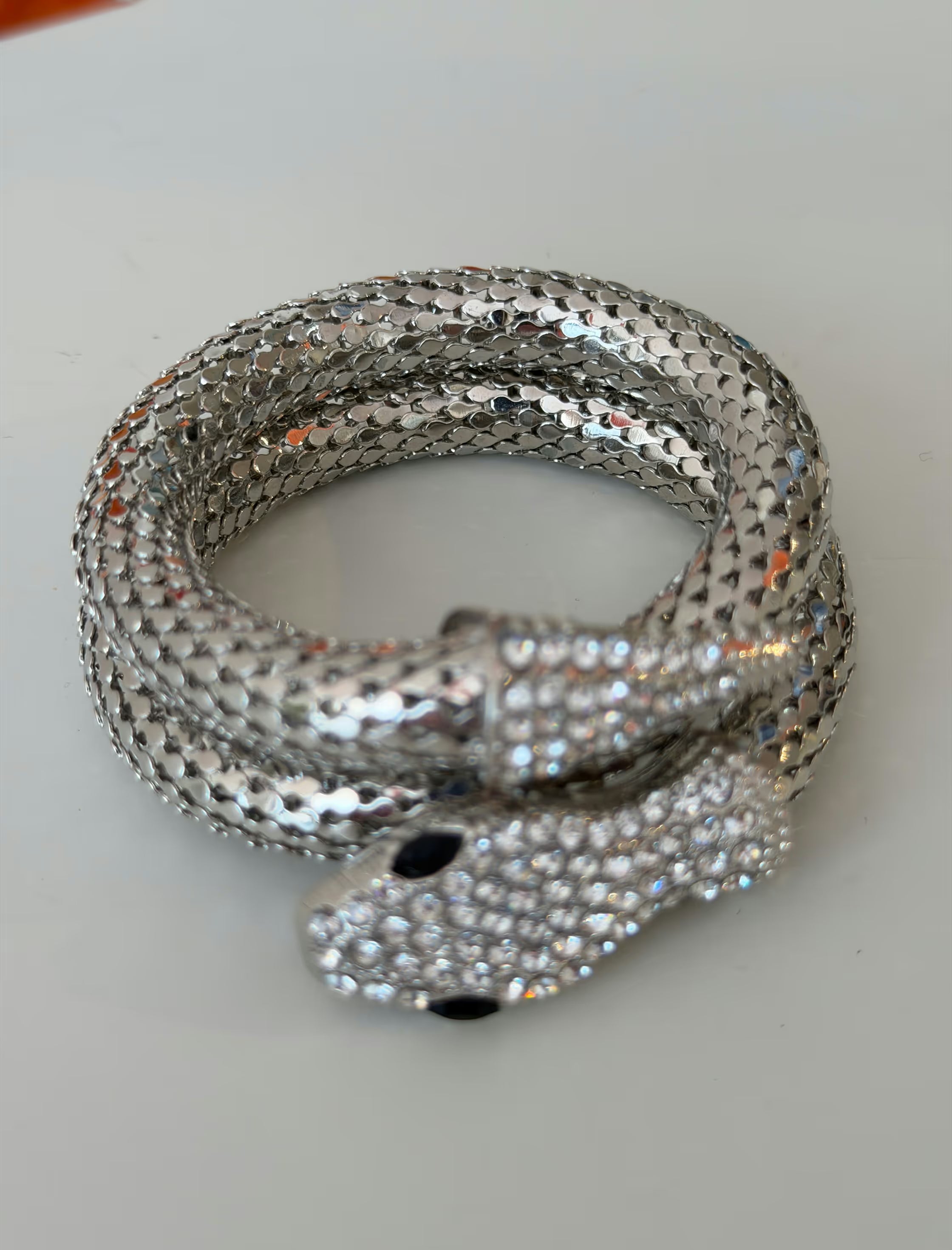 Brazalete serpiente chic plateado
