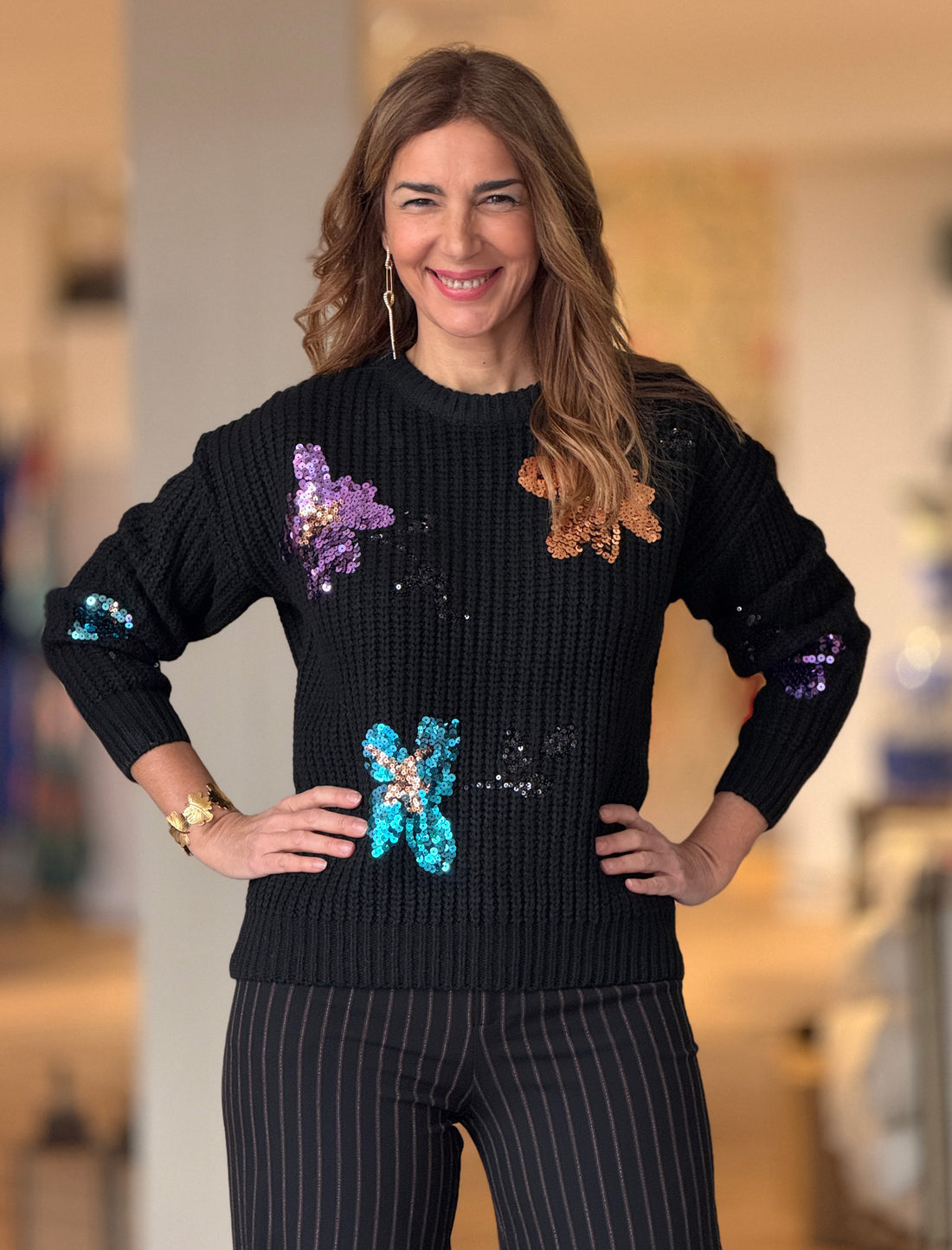 Jersey floral negro