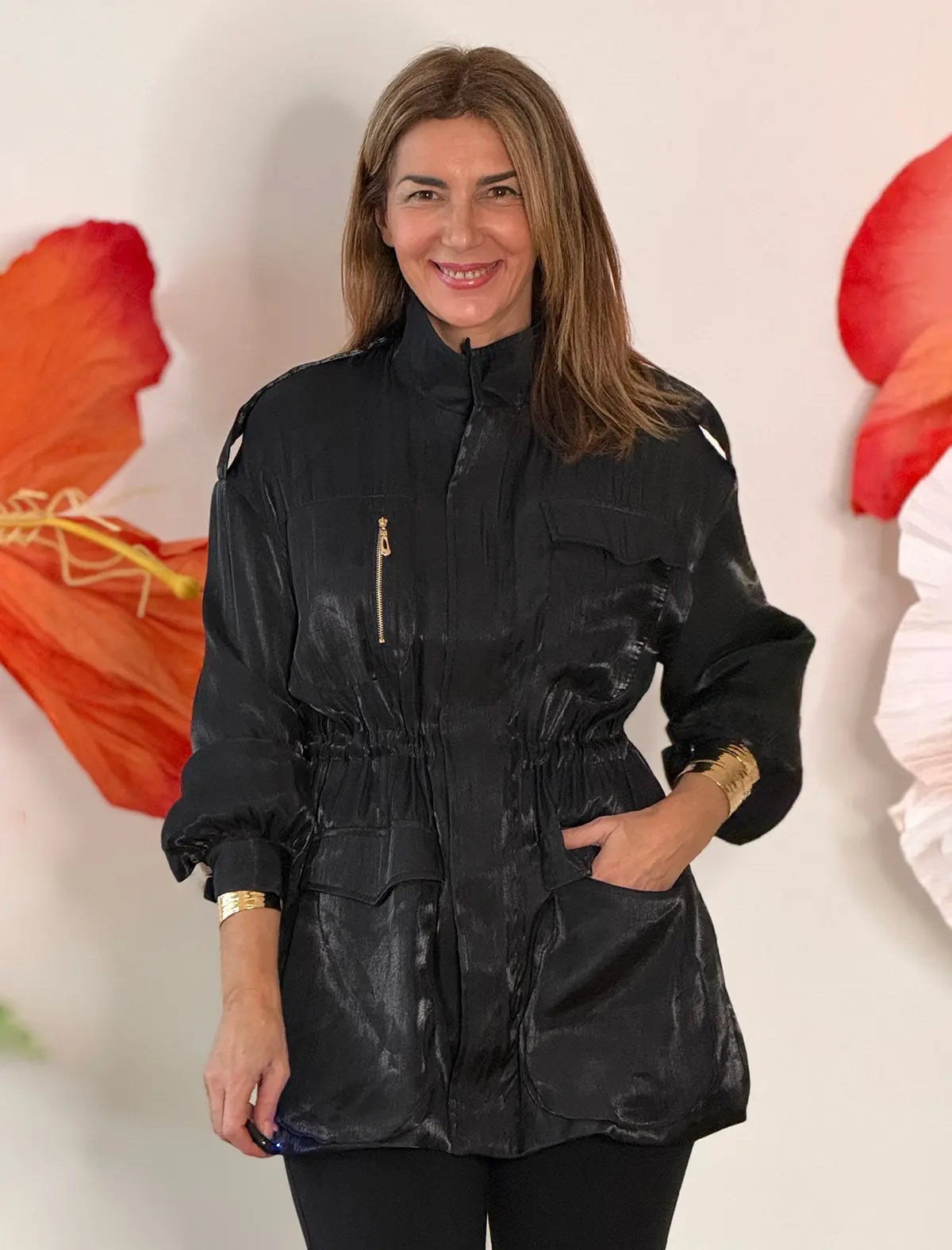 Chaqueta Sahariana negra chic