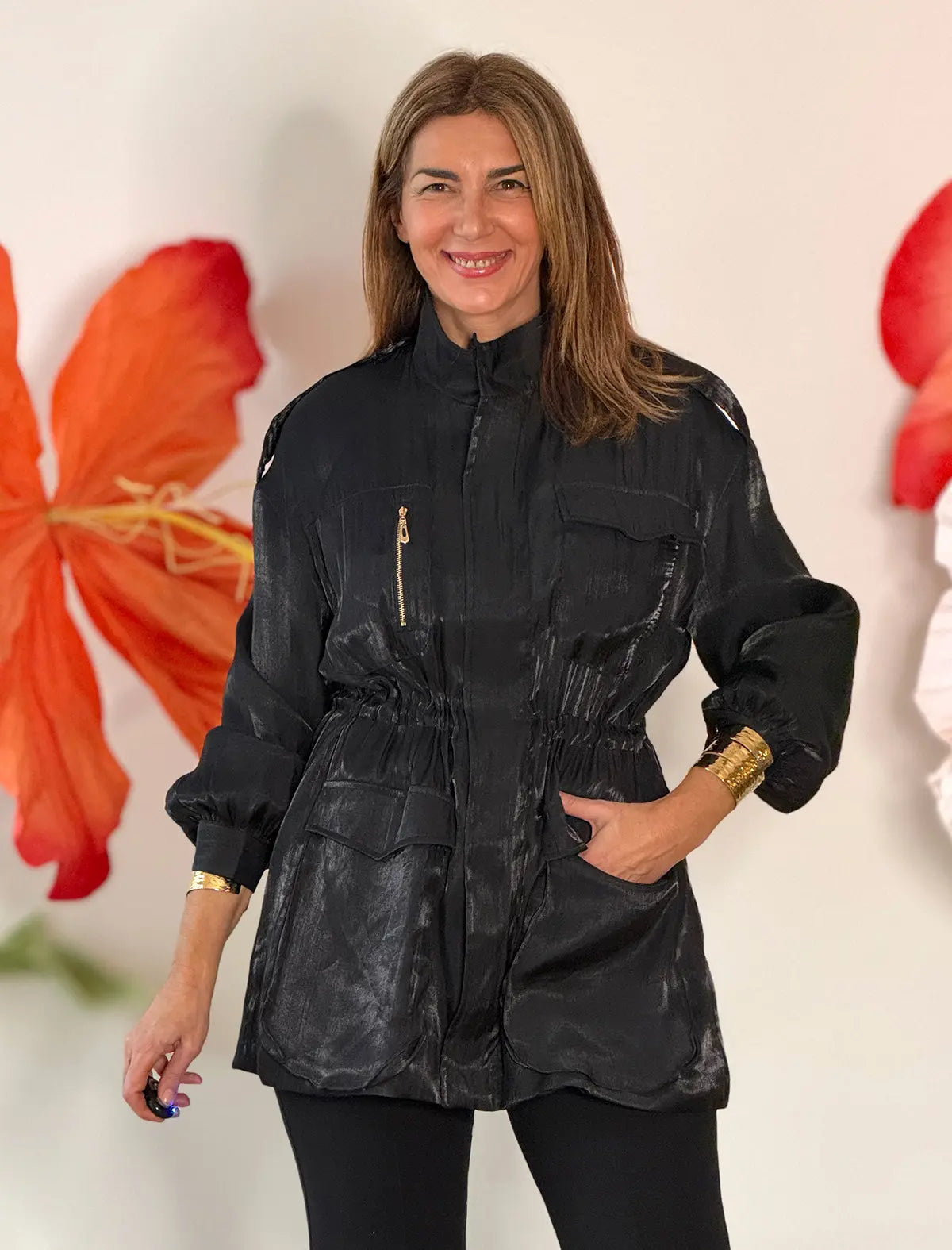 Chaqueta Sahariana negra chic