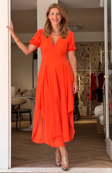 Vestido Fluido Coral