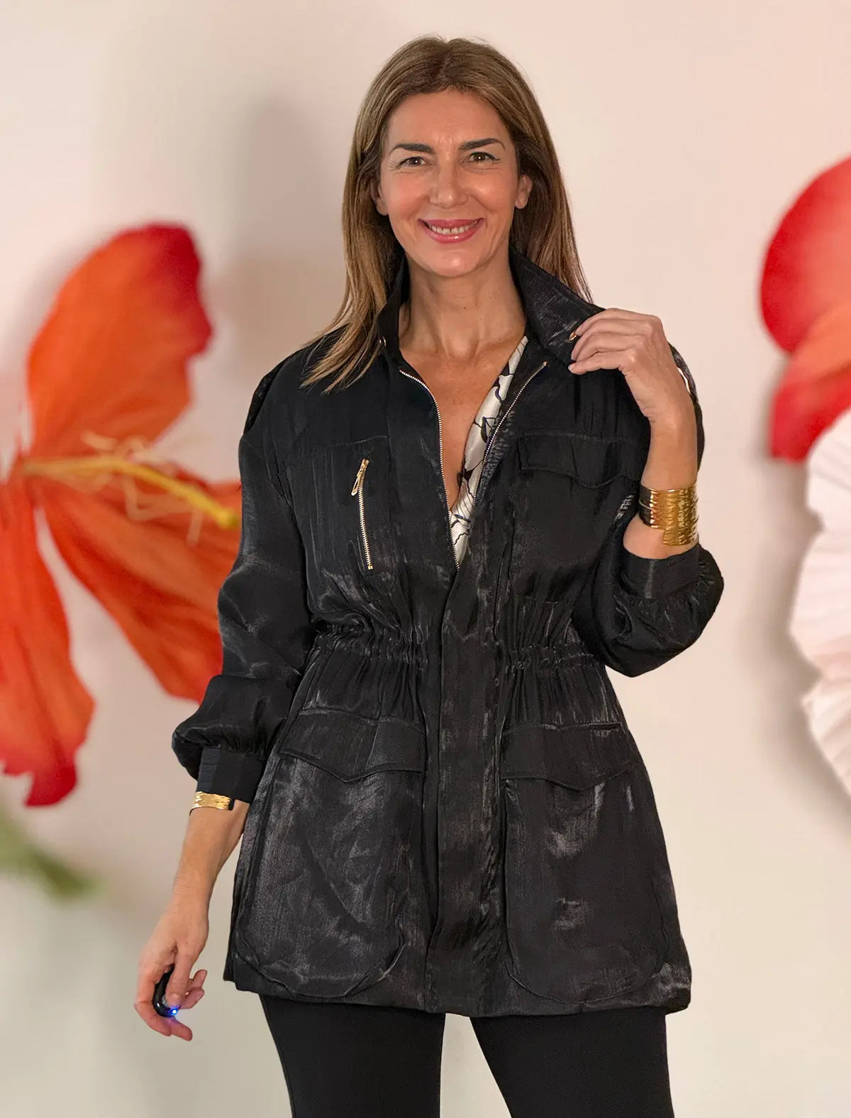 Chaqueta Sahariana negra chic