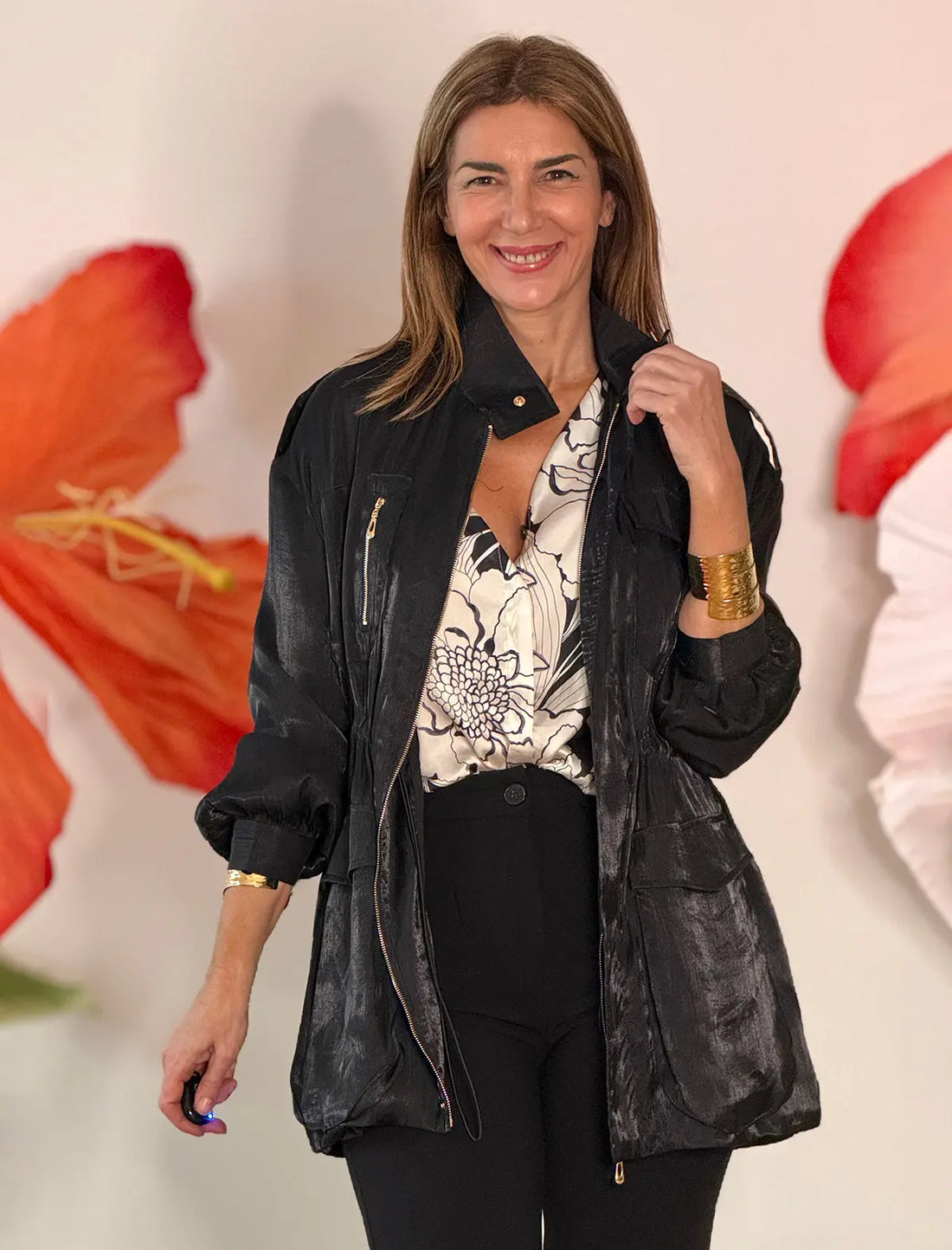 Chaqueta Sahariana negra chic