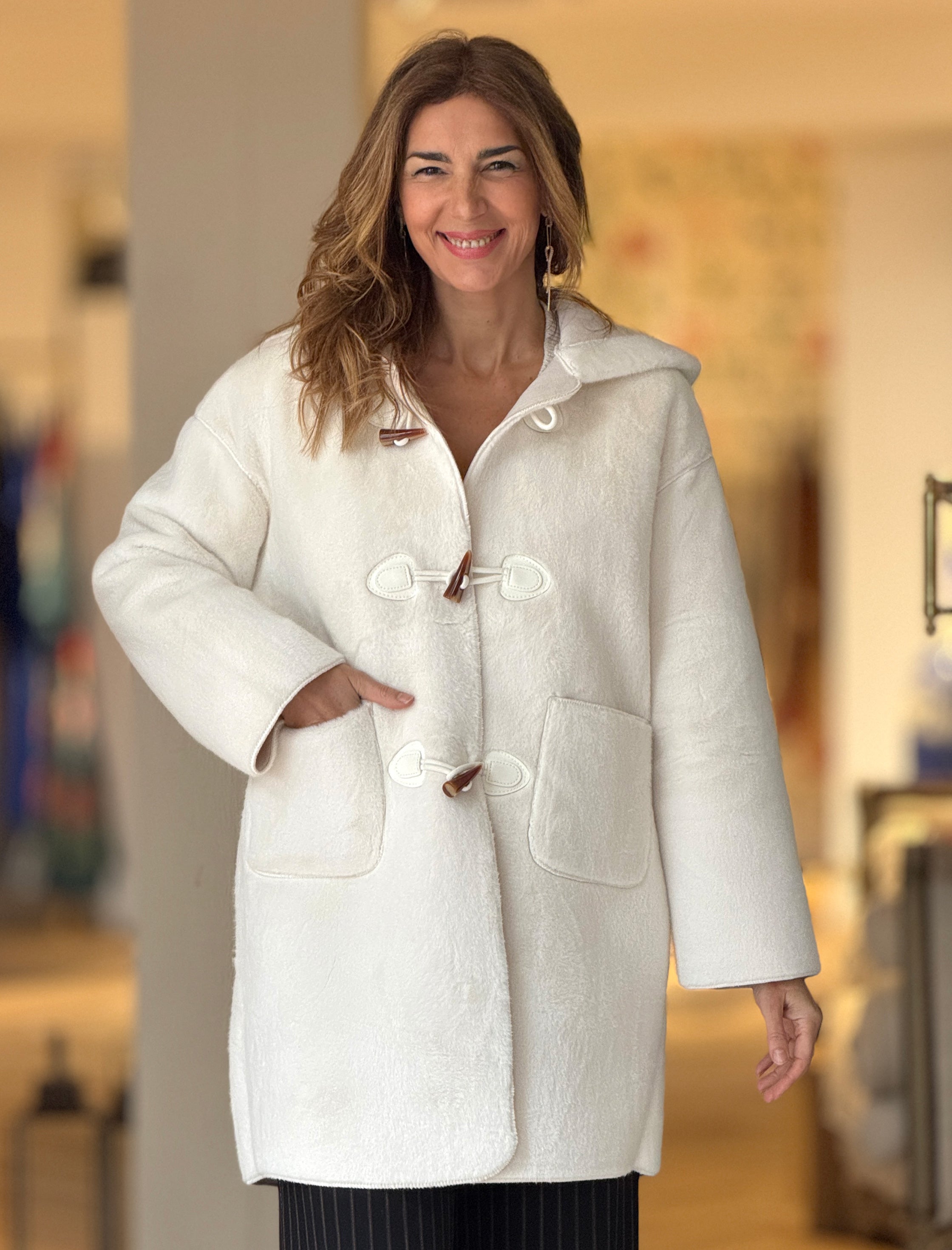 Soft ideal white trench coat