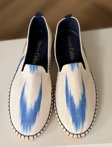 Men's ikat moccasin espadrille blue