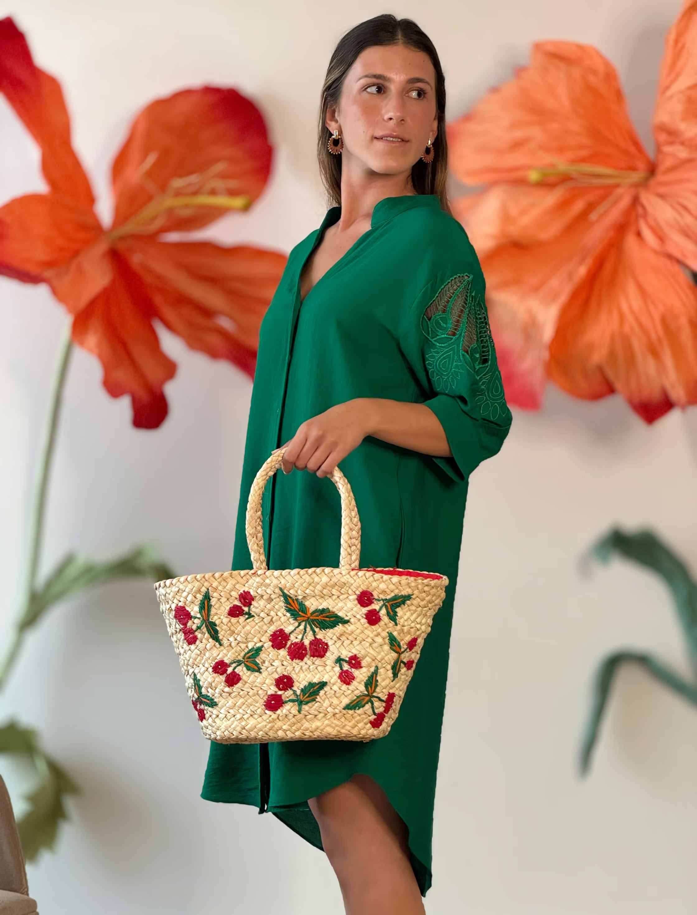 Natural cherry basket