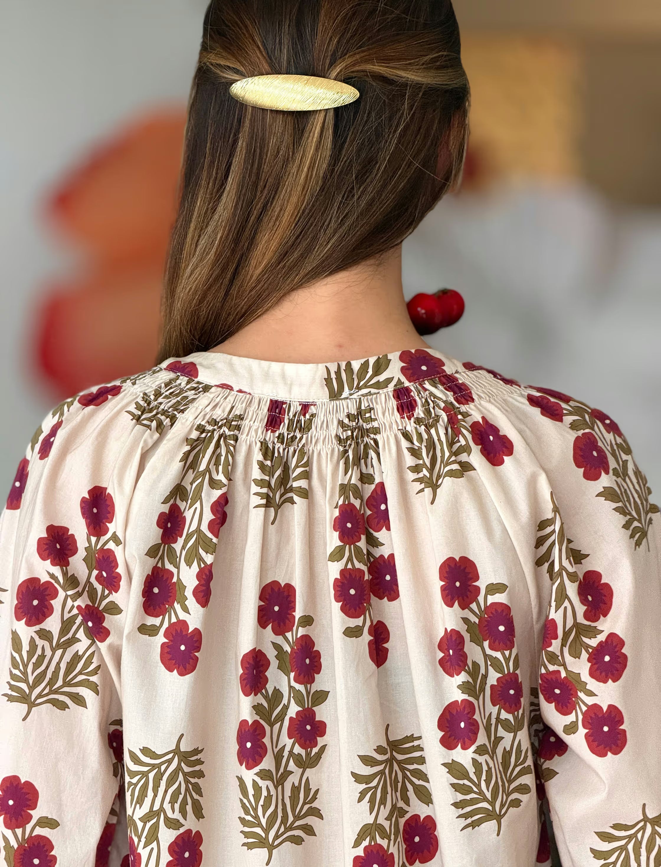 Camisa block print floreal