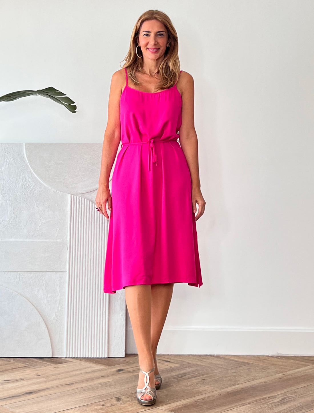 Vestido de viscosa para todo fucsia
