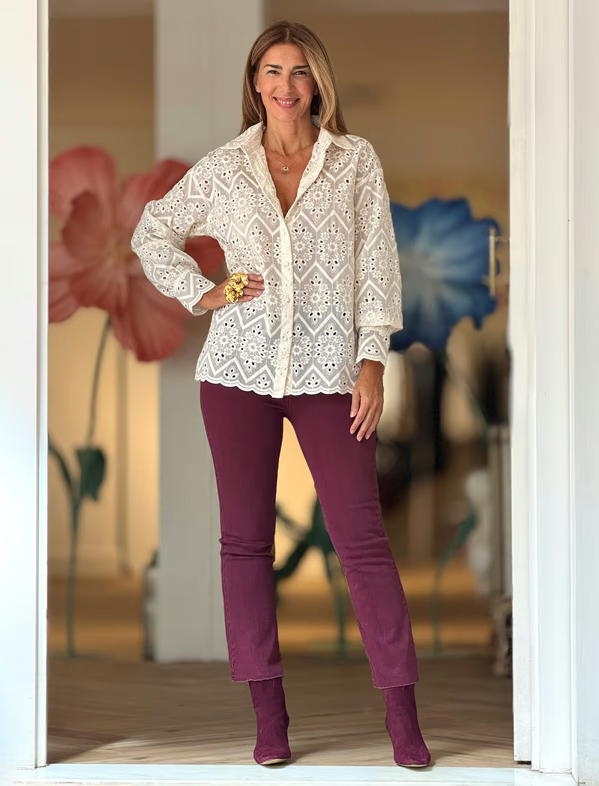 Camisa calada preciosa