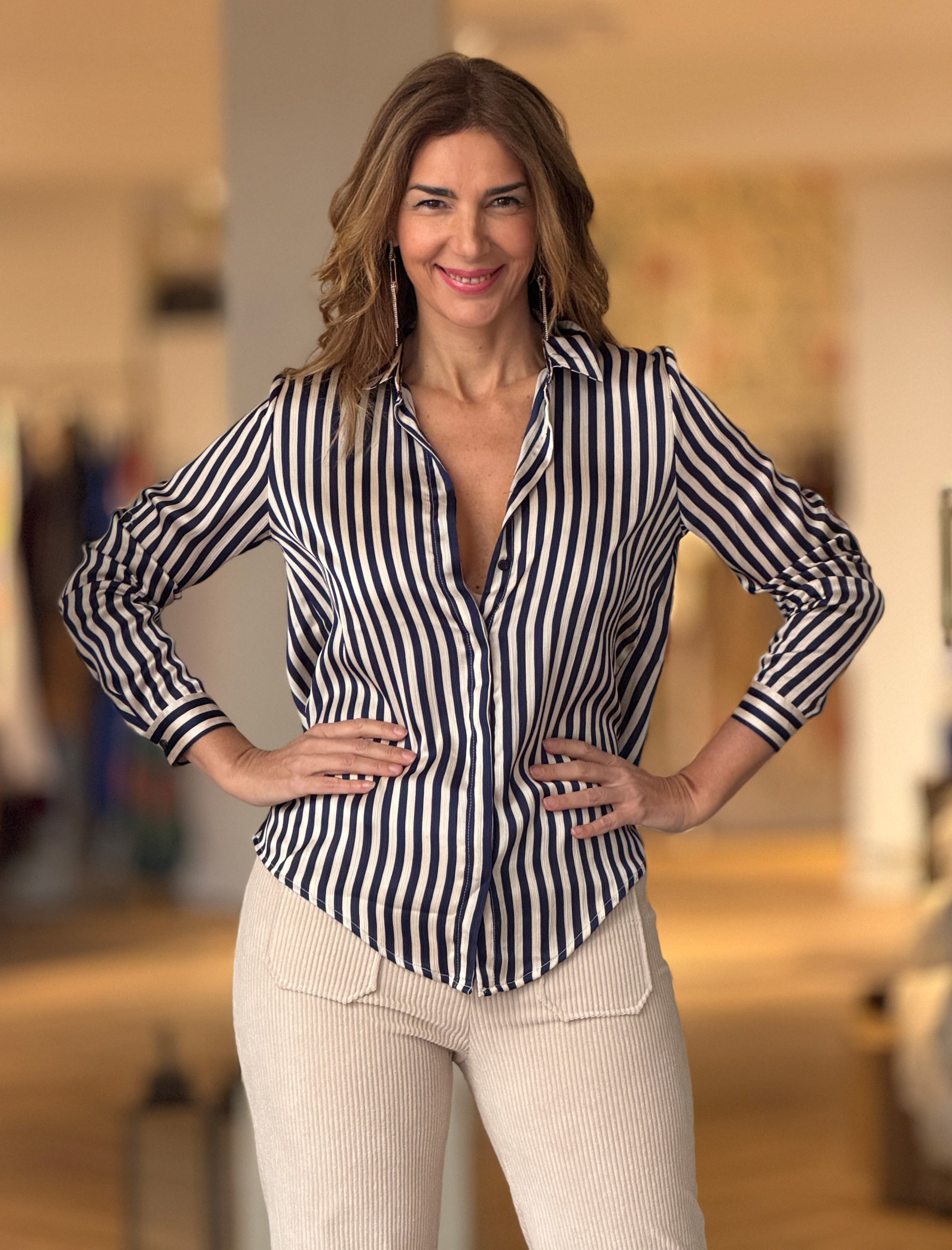 Camisa Listas Bonitas Marino