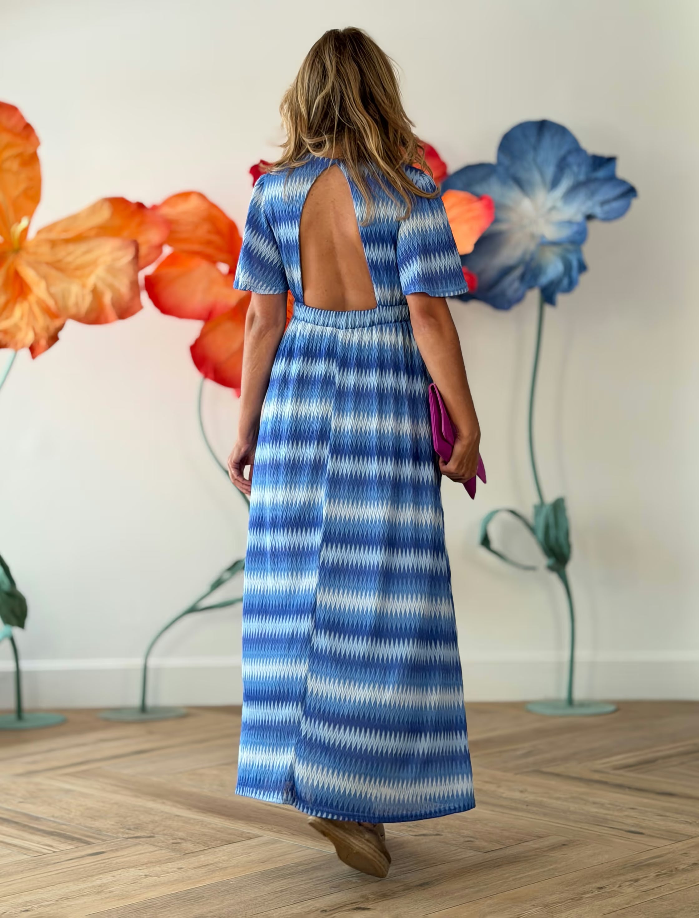 Blue zig zag dress