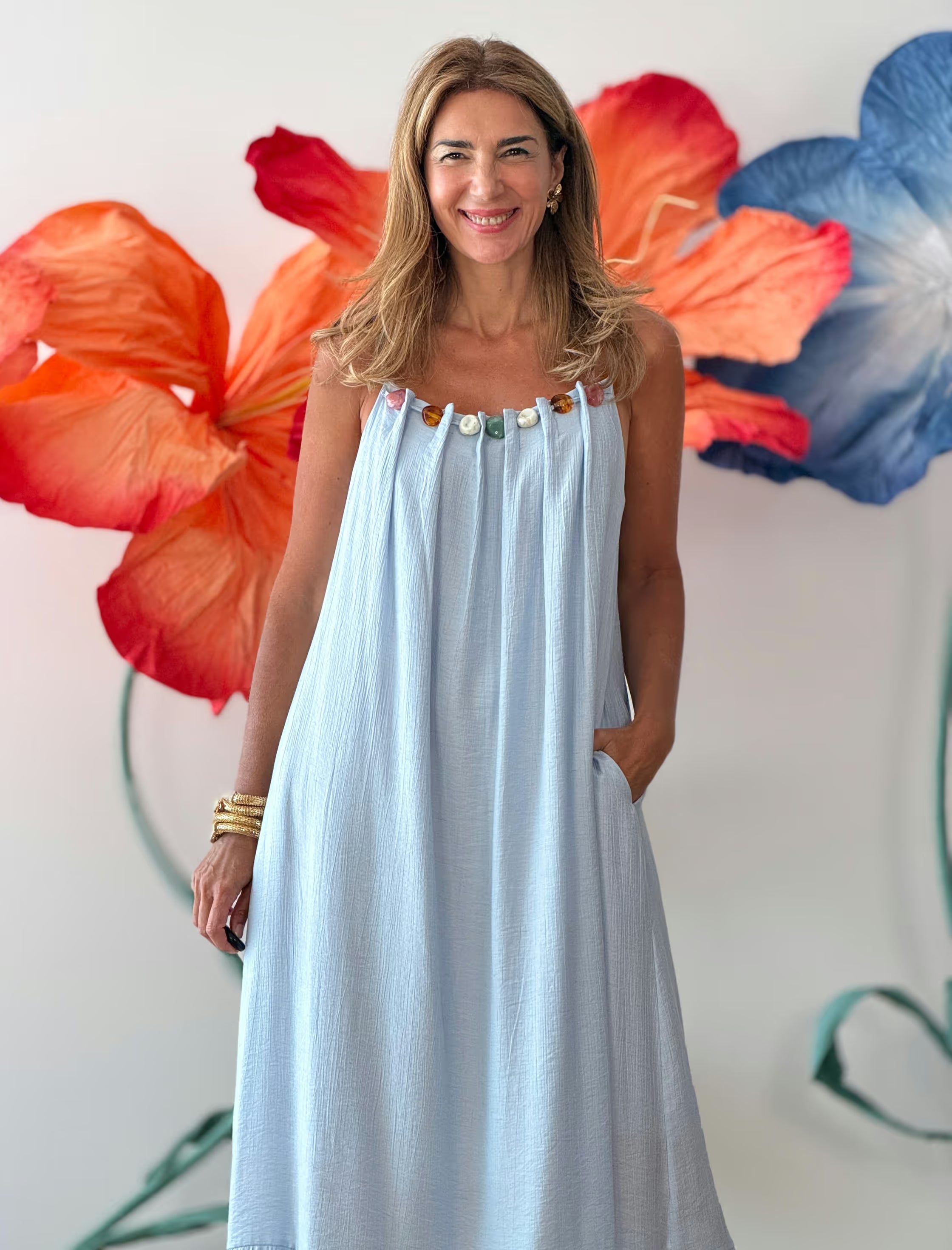Vestido largo Celeste Marta