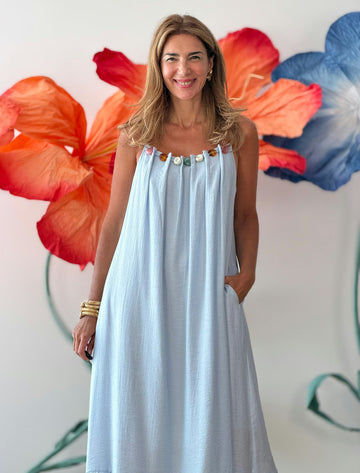 Vestido largo Celeste Marta