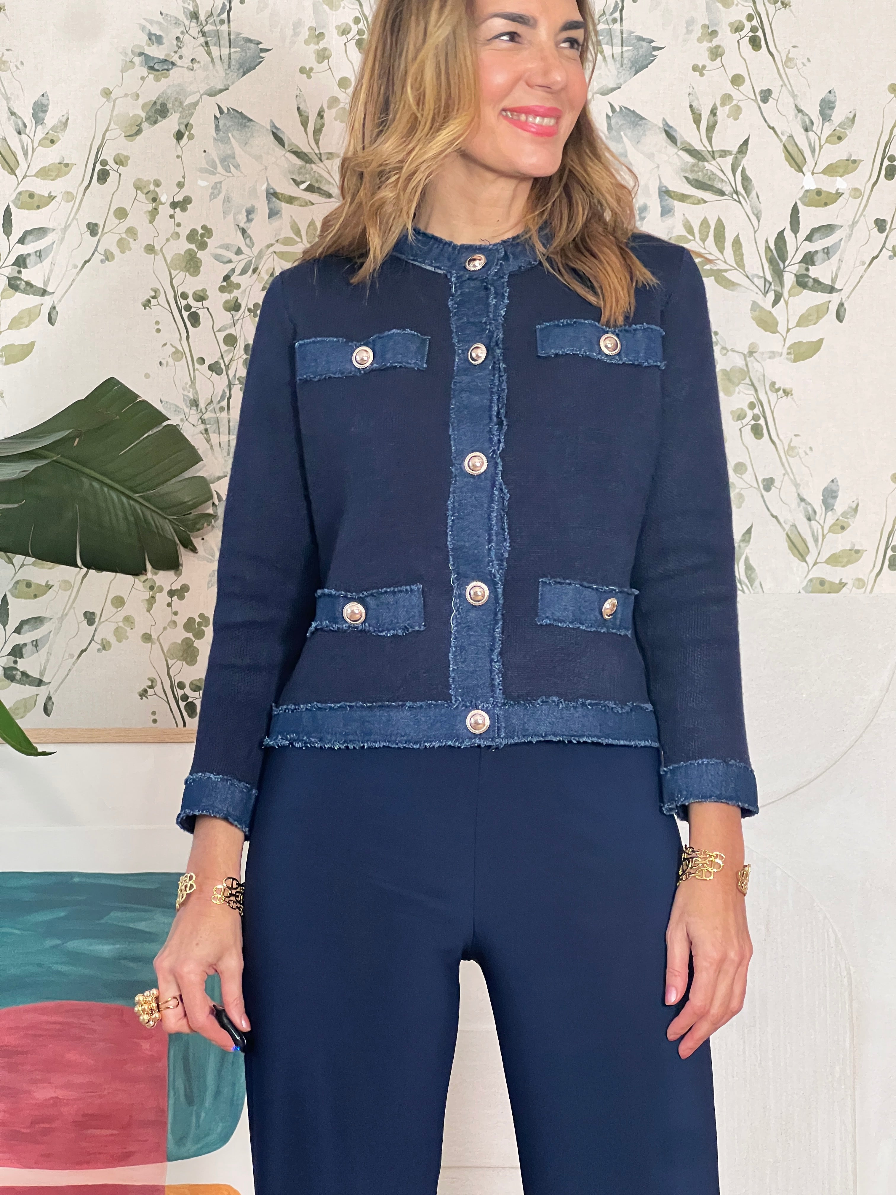 Chaqueta denim punto
