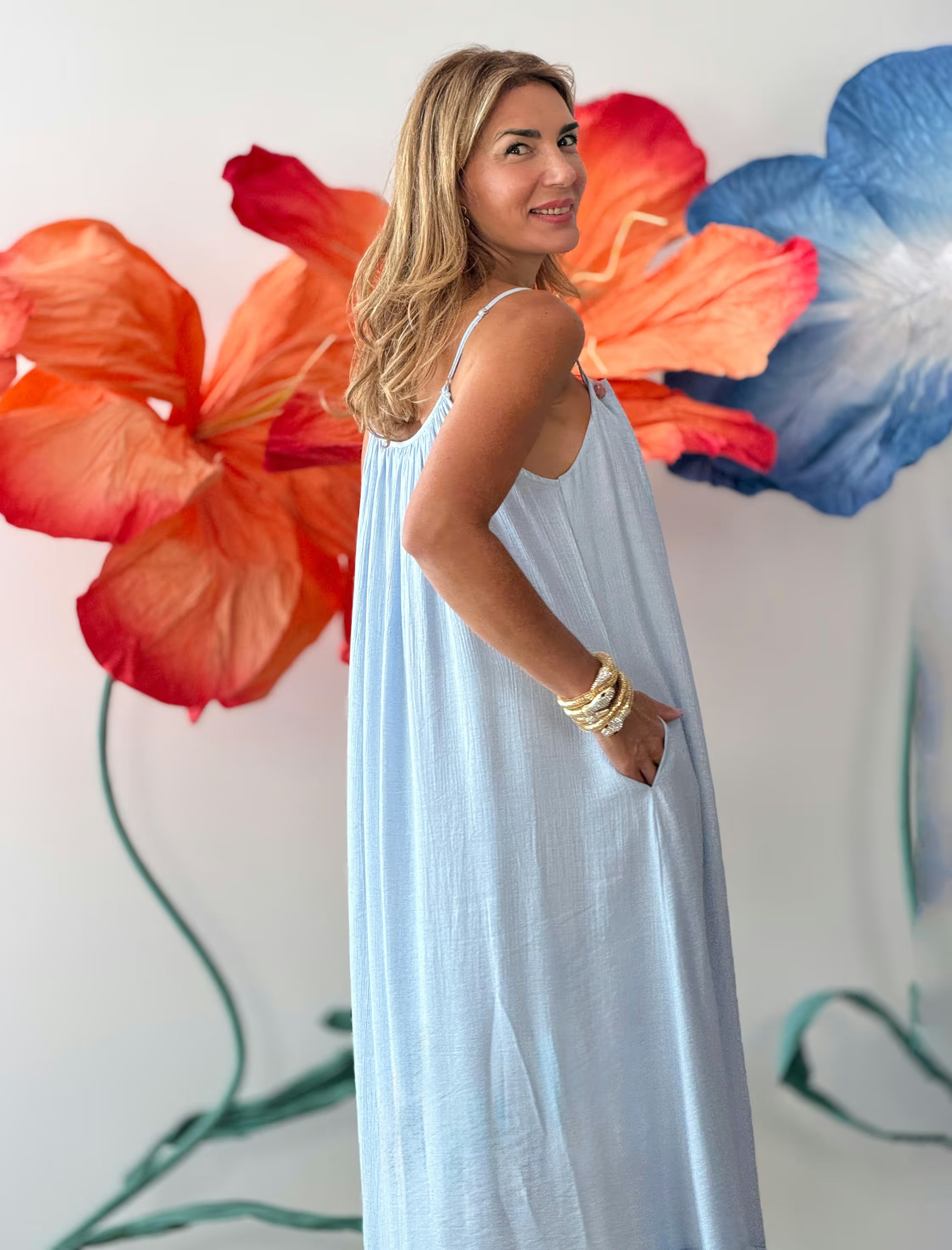 Vestido largo Celeste Marta