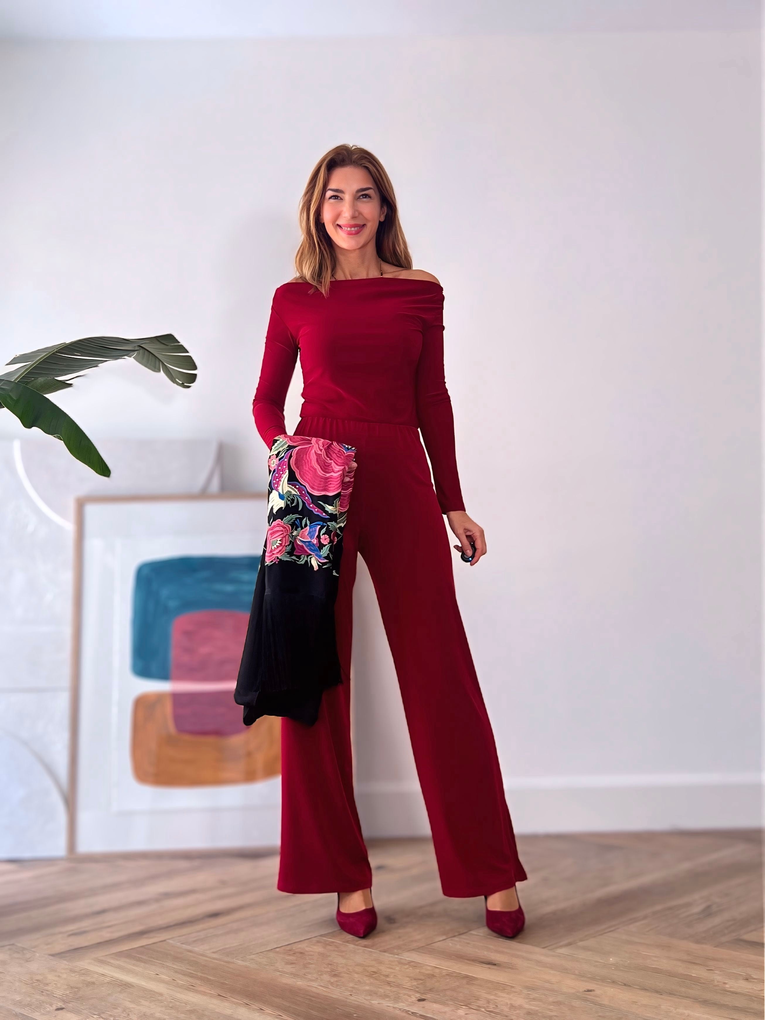 Cuerpo elástico ideal Nuri burgundy
