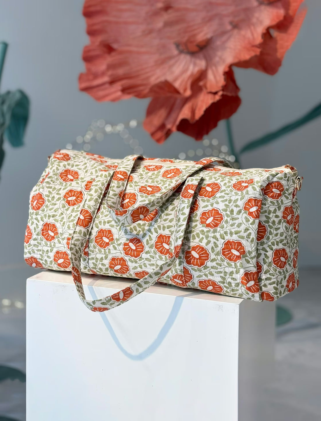 Bolsa de viaje estampada flores
