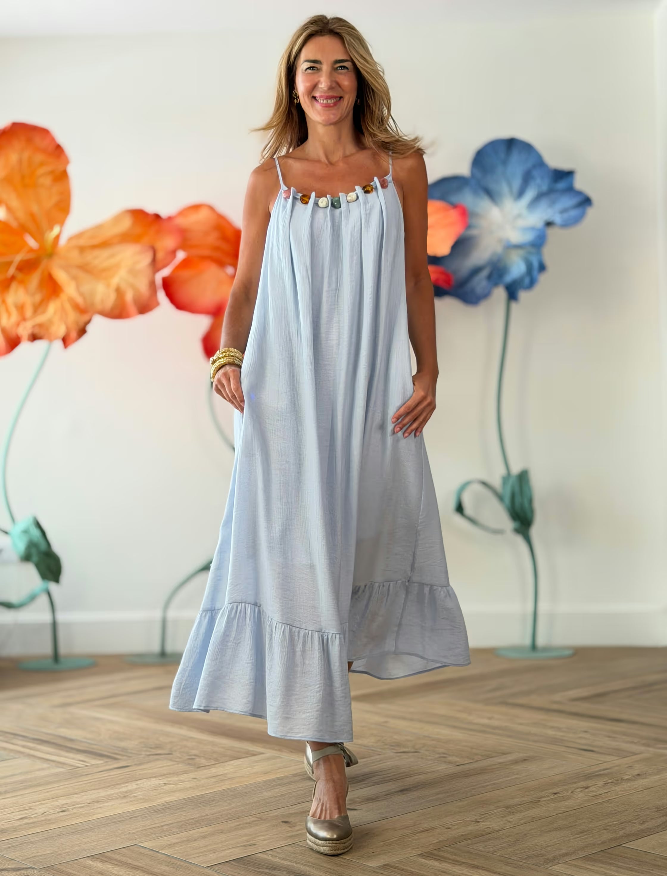 Vestido largo Celeste Marta