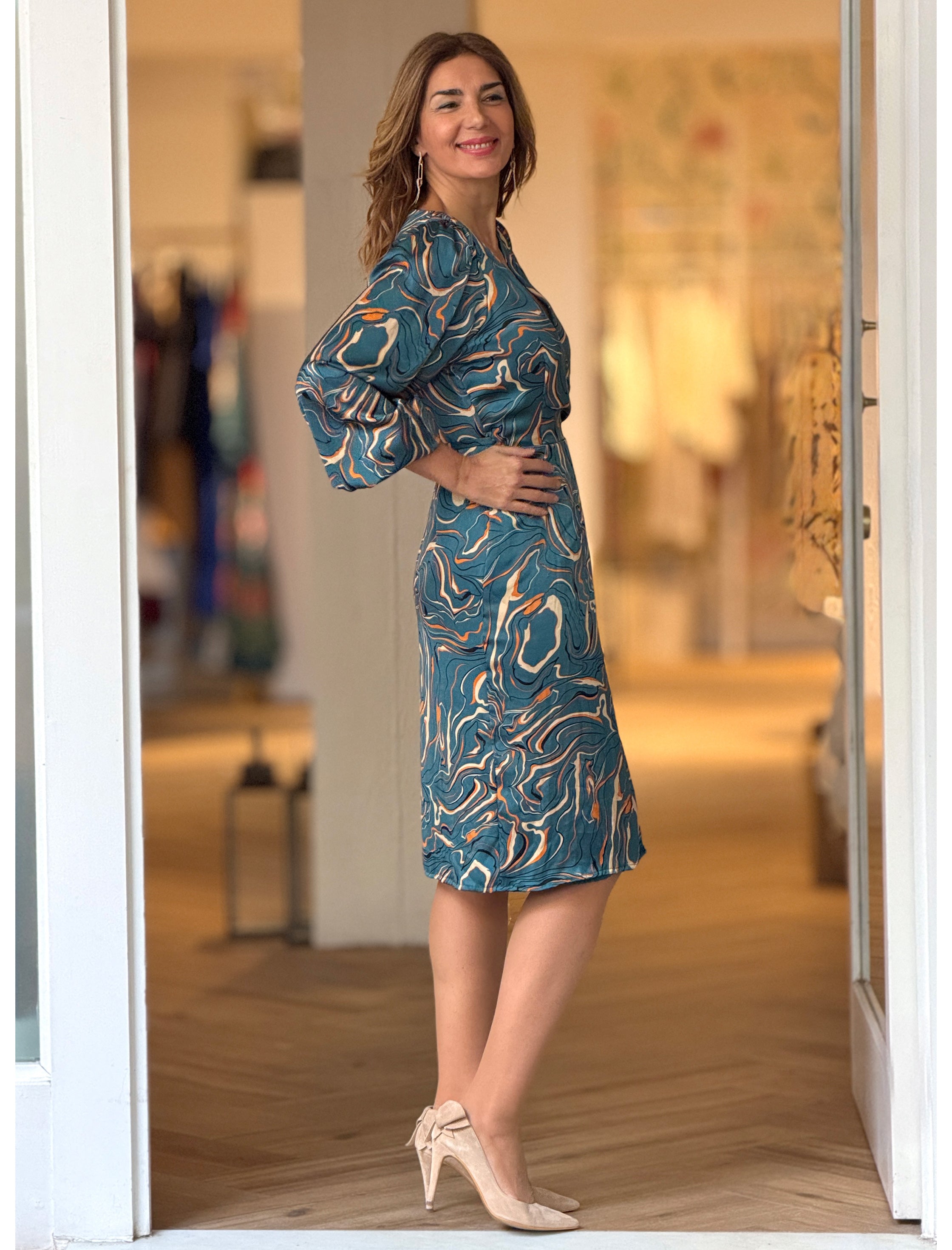 Vestido Fluido Azul Divino