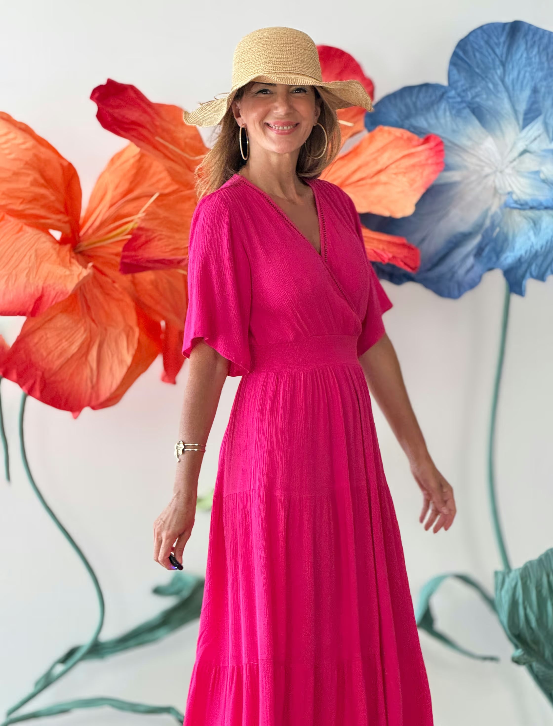 Vestido fucsia fluido Marta