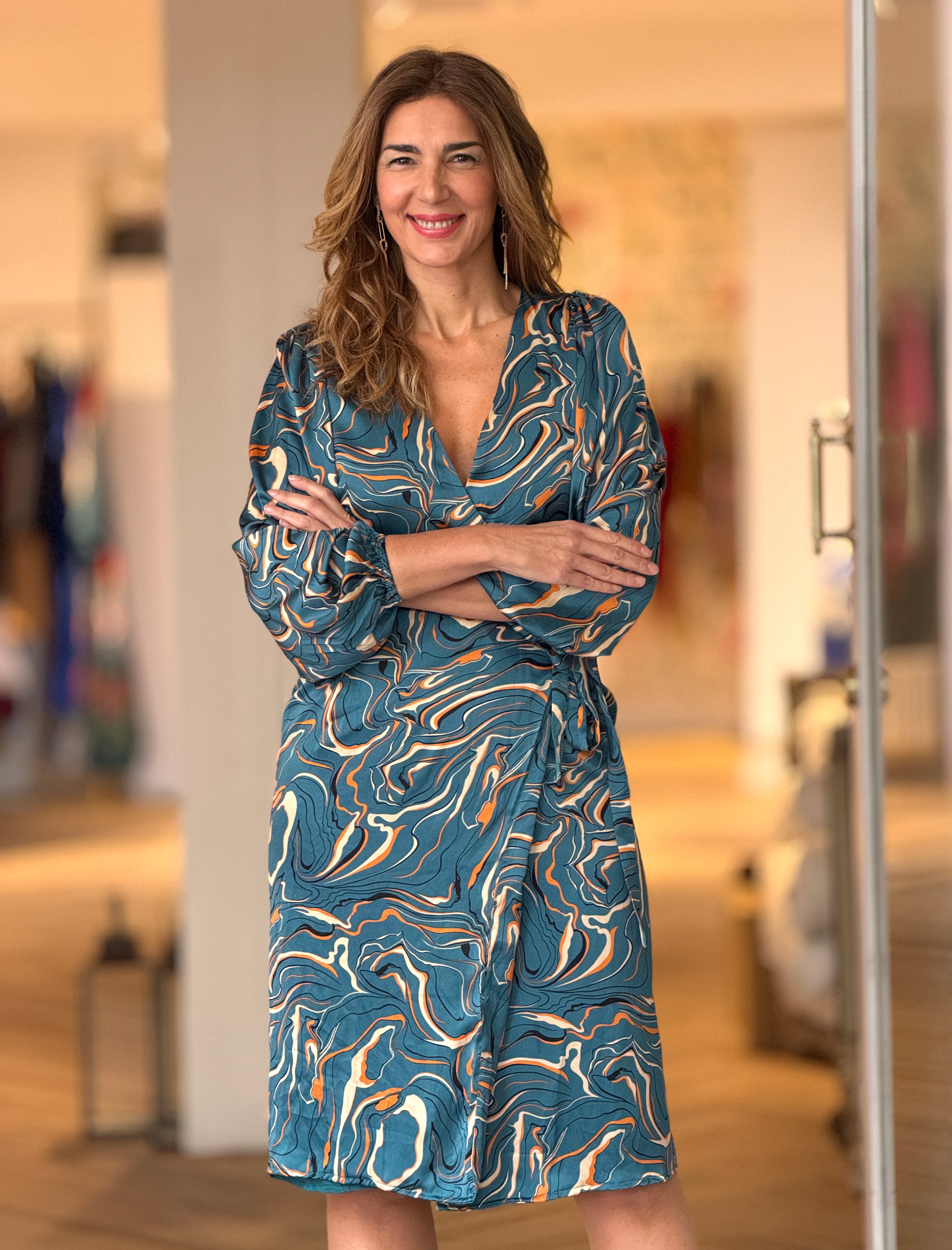 Vestido Fluido Azul Divino