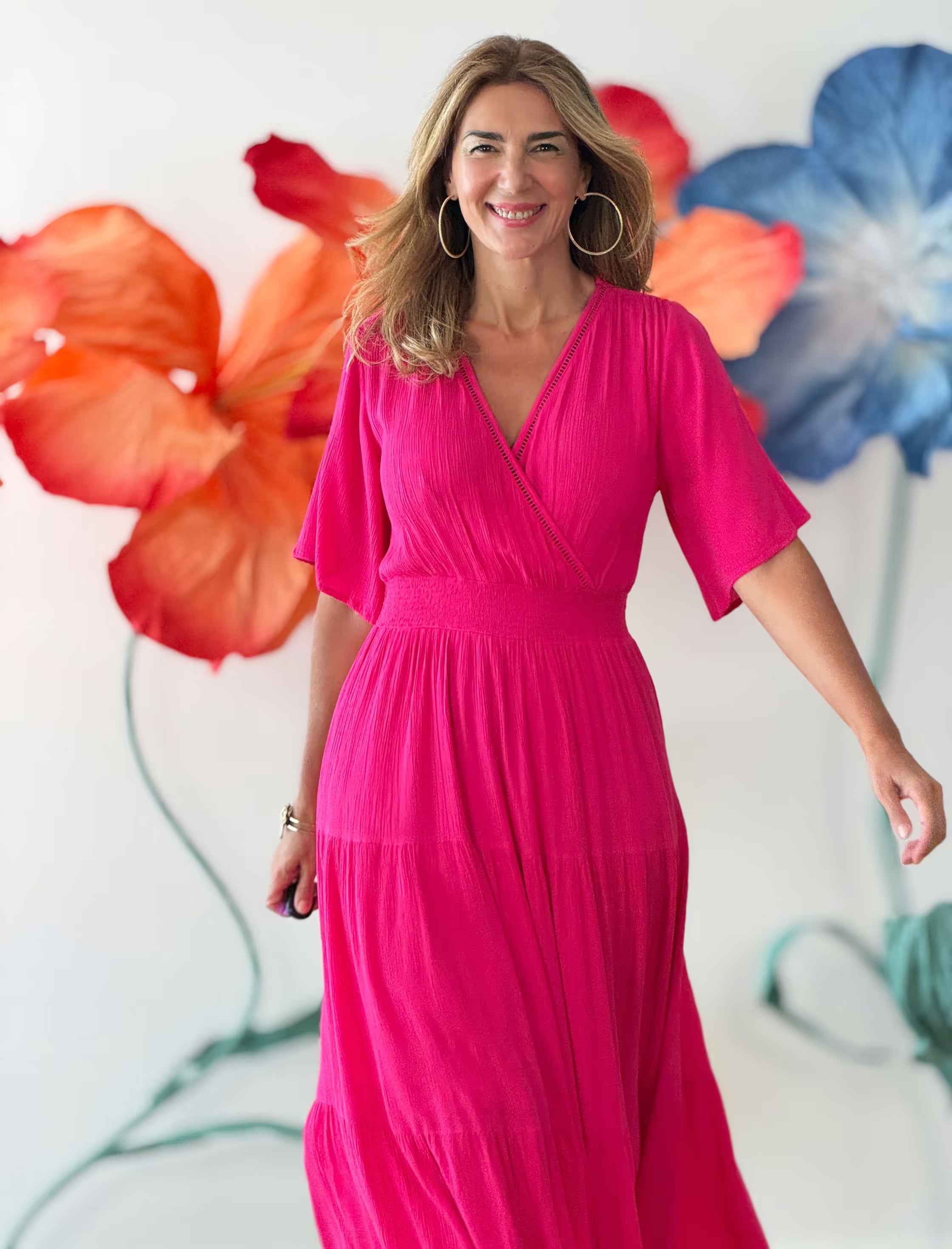 Vestido fucsia fluido Marta