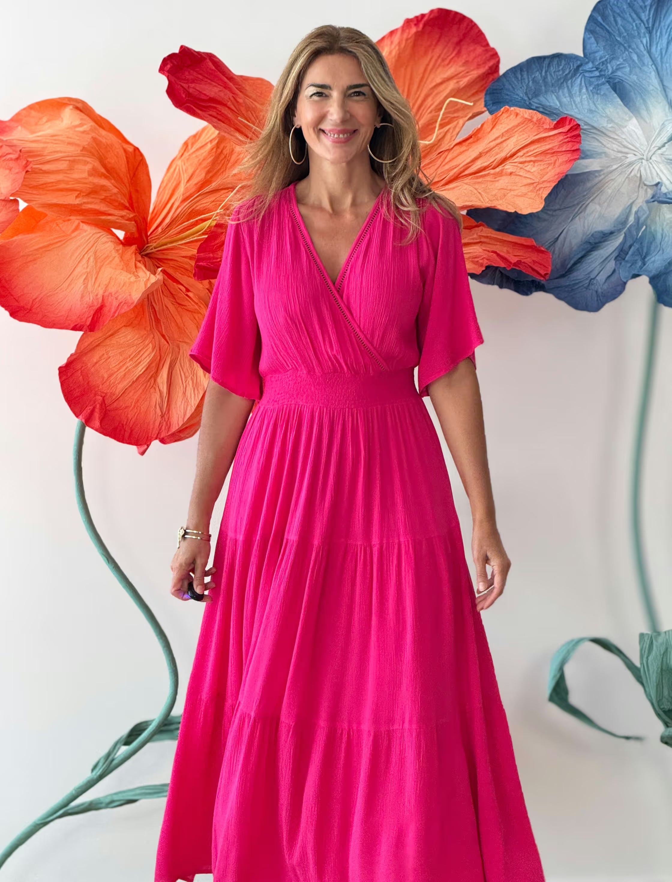 Vestido fucsia fluido Marta