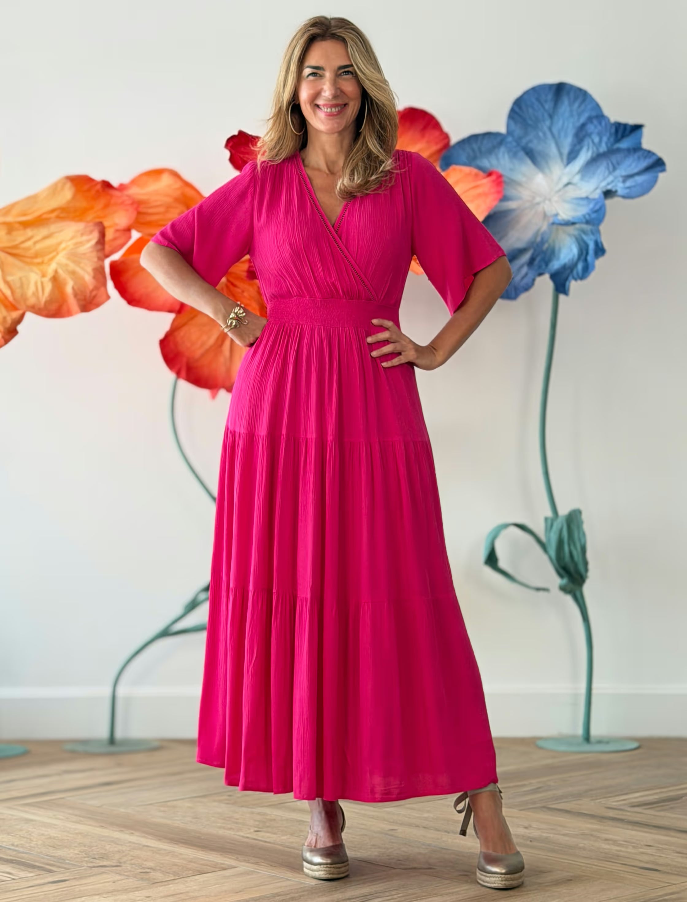 Vestido fucsia fluido Marta