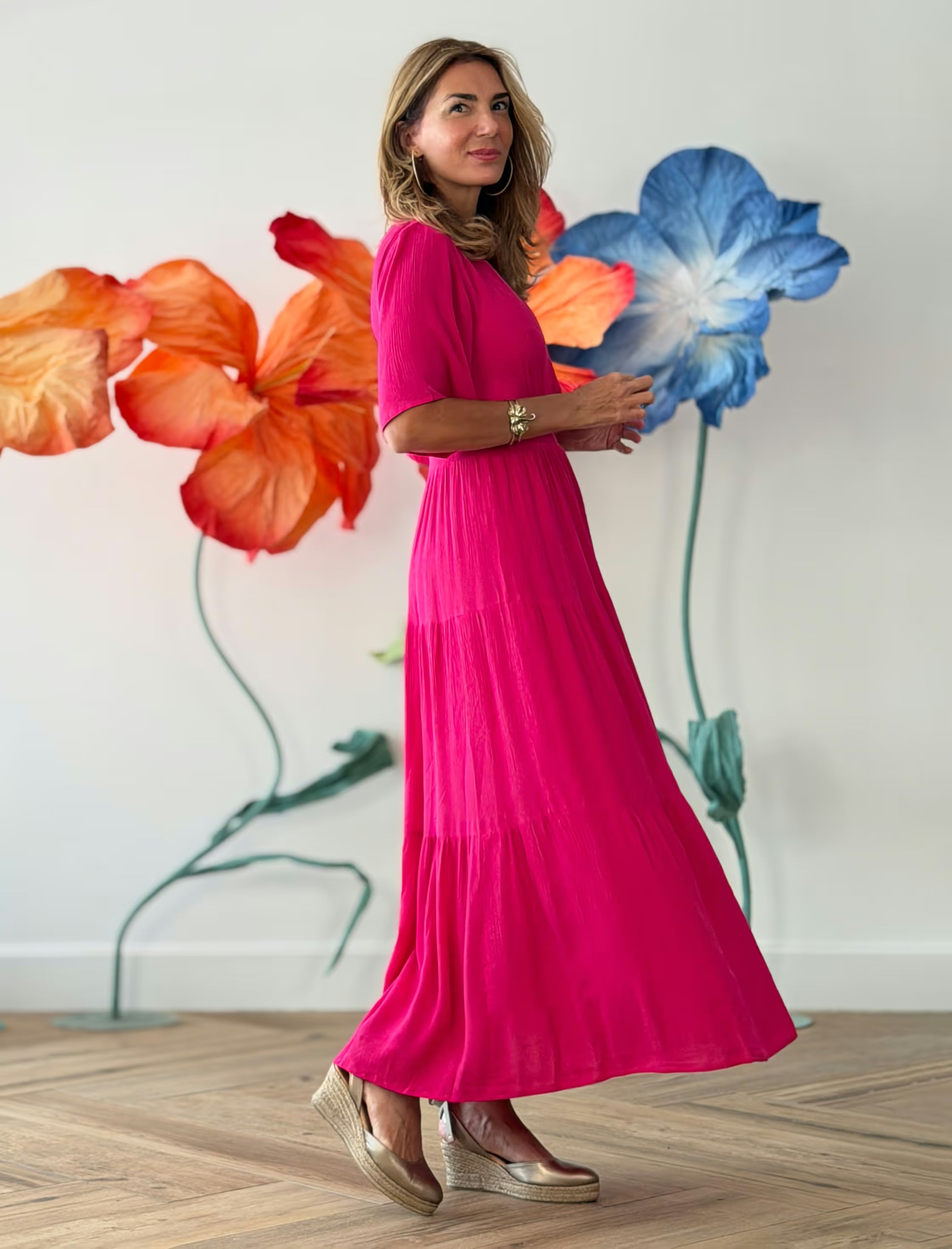 Vestido fucsia fluido Marta
