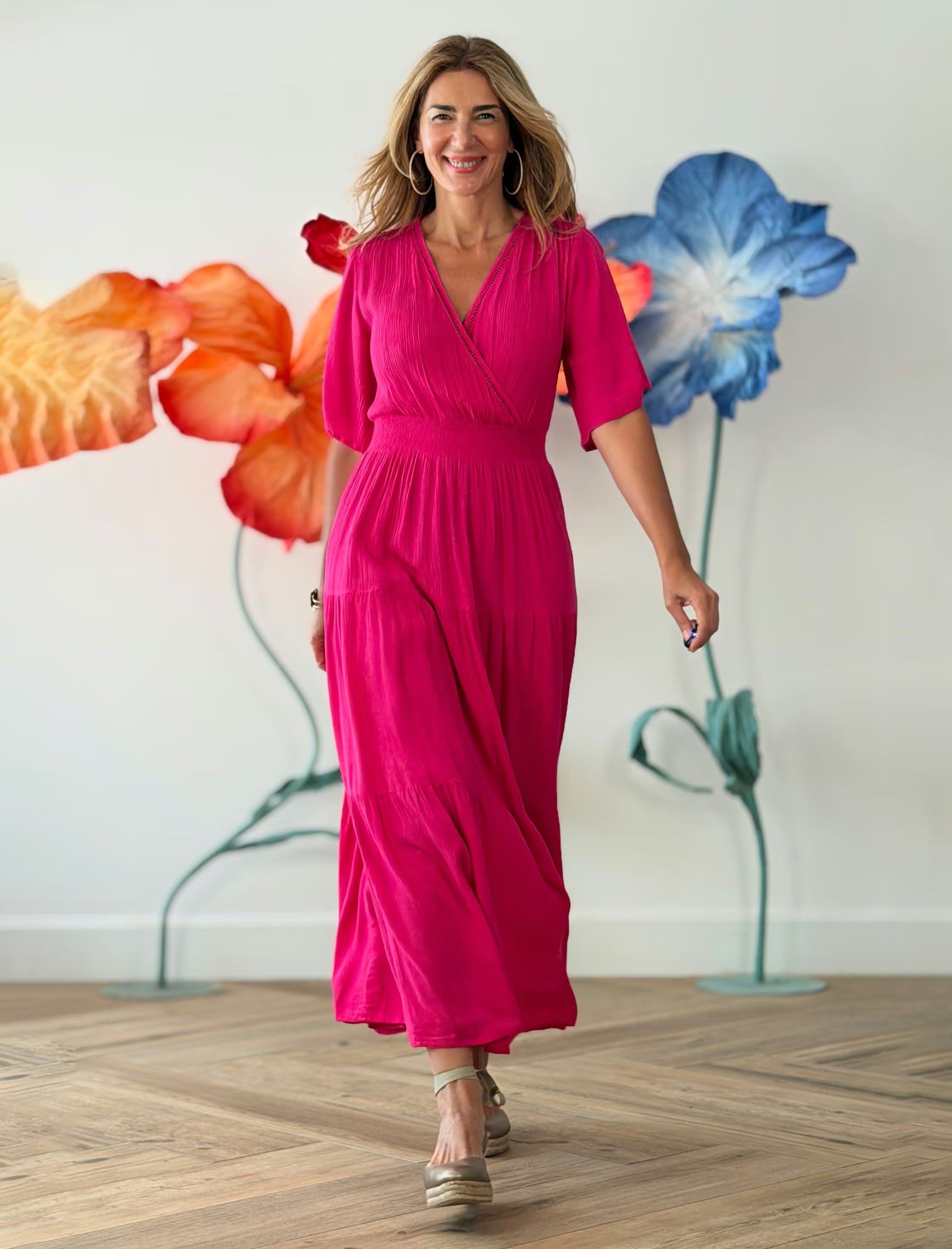 Vestido fucsia fluido Marta
