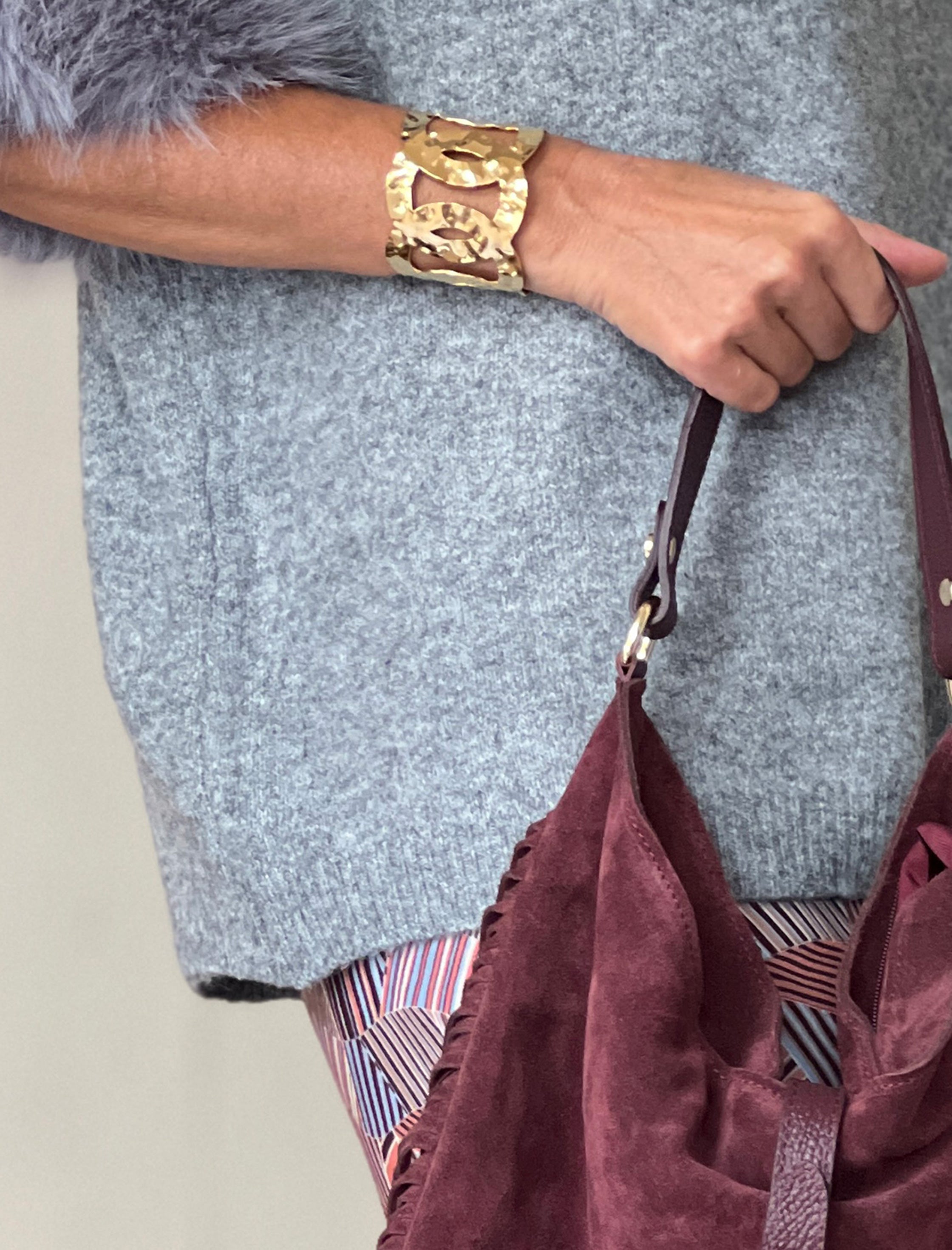 Brazalete trenzado dorado