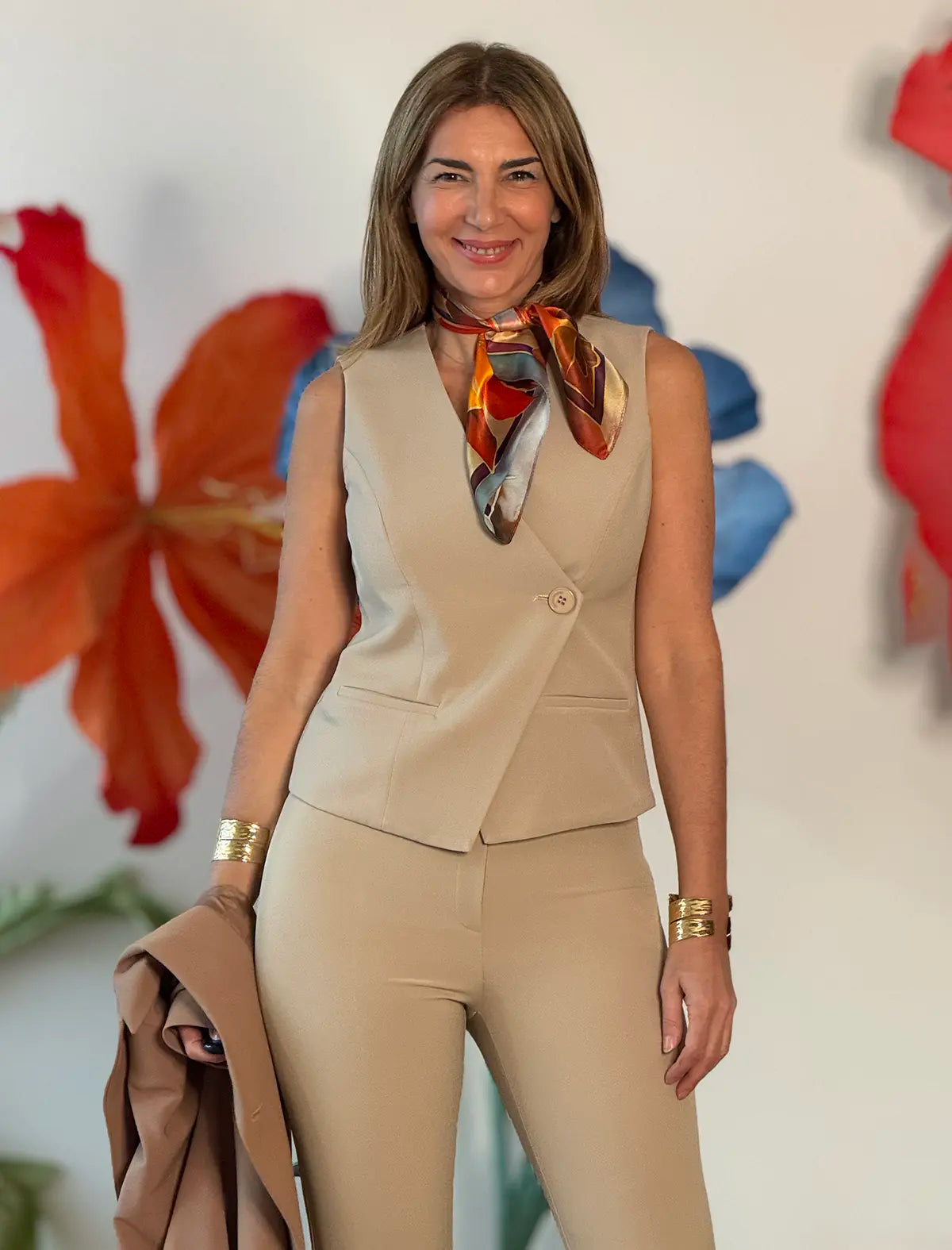 Chaleco cruzado ideal beige