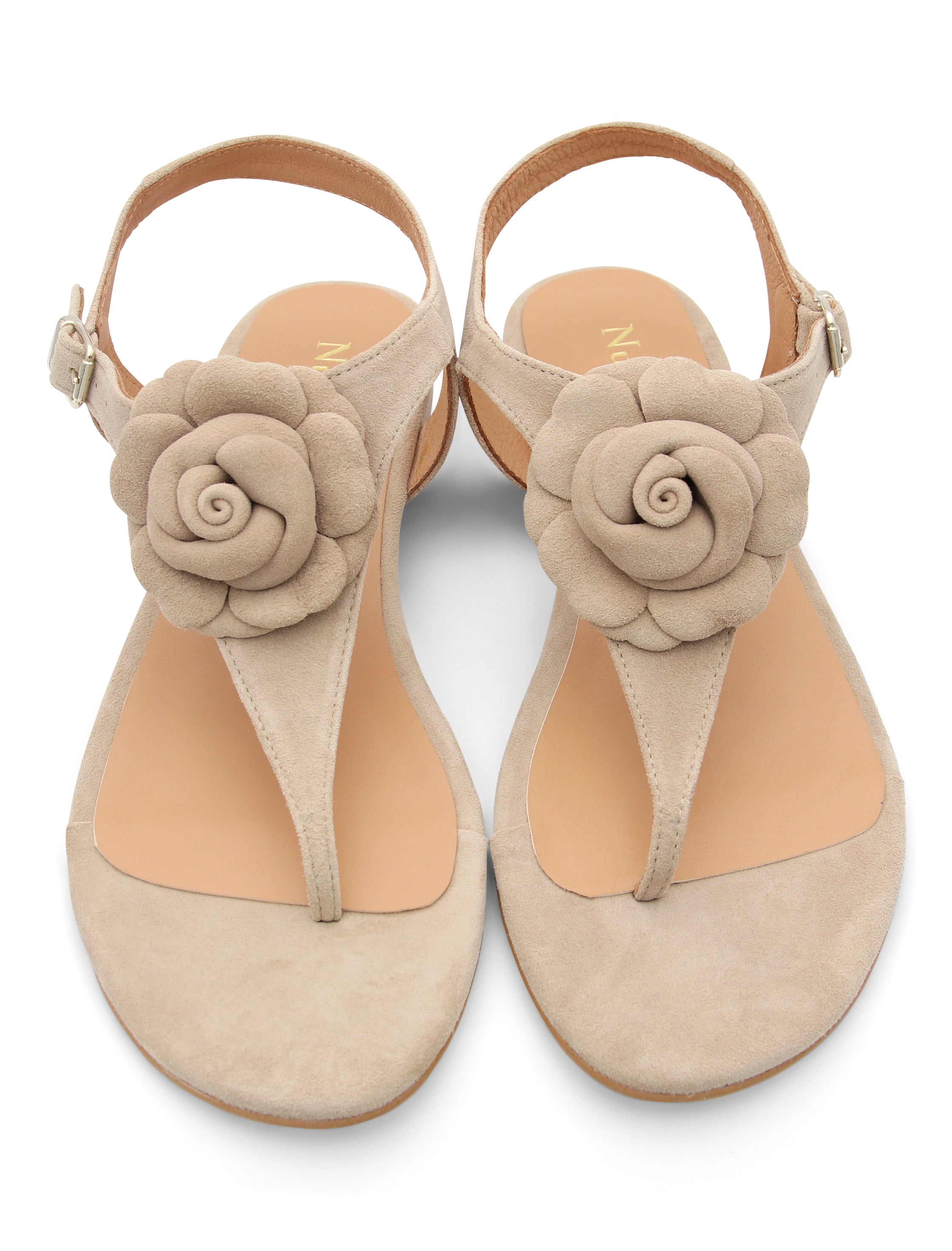 Sandalia con flor ideal visón